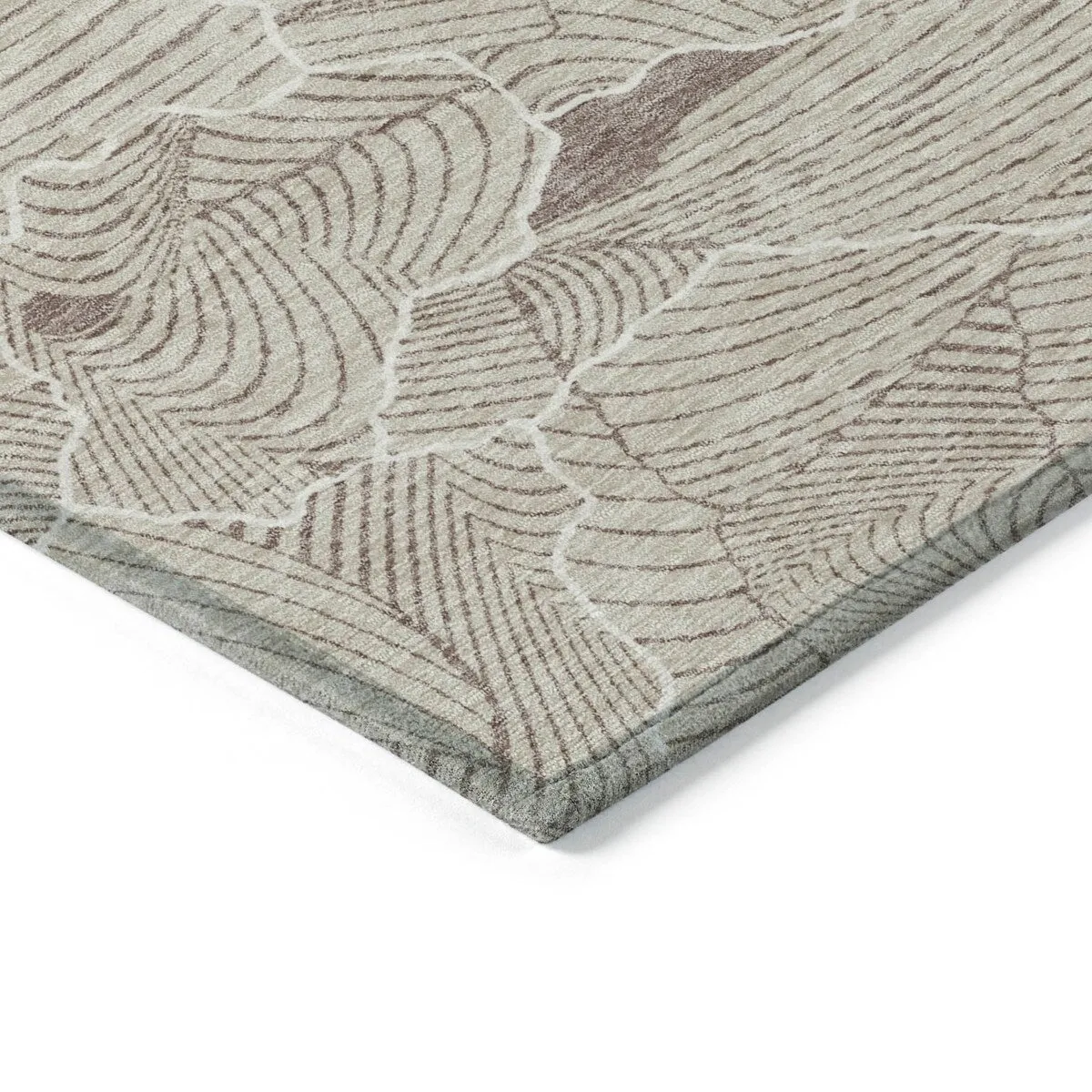Machine Washable Indoor/ Outdoor Abstract Crackle Chantille Rug