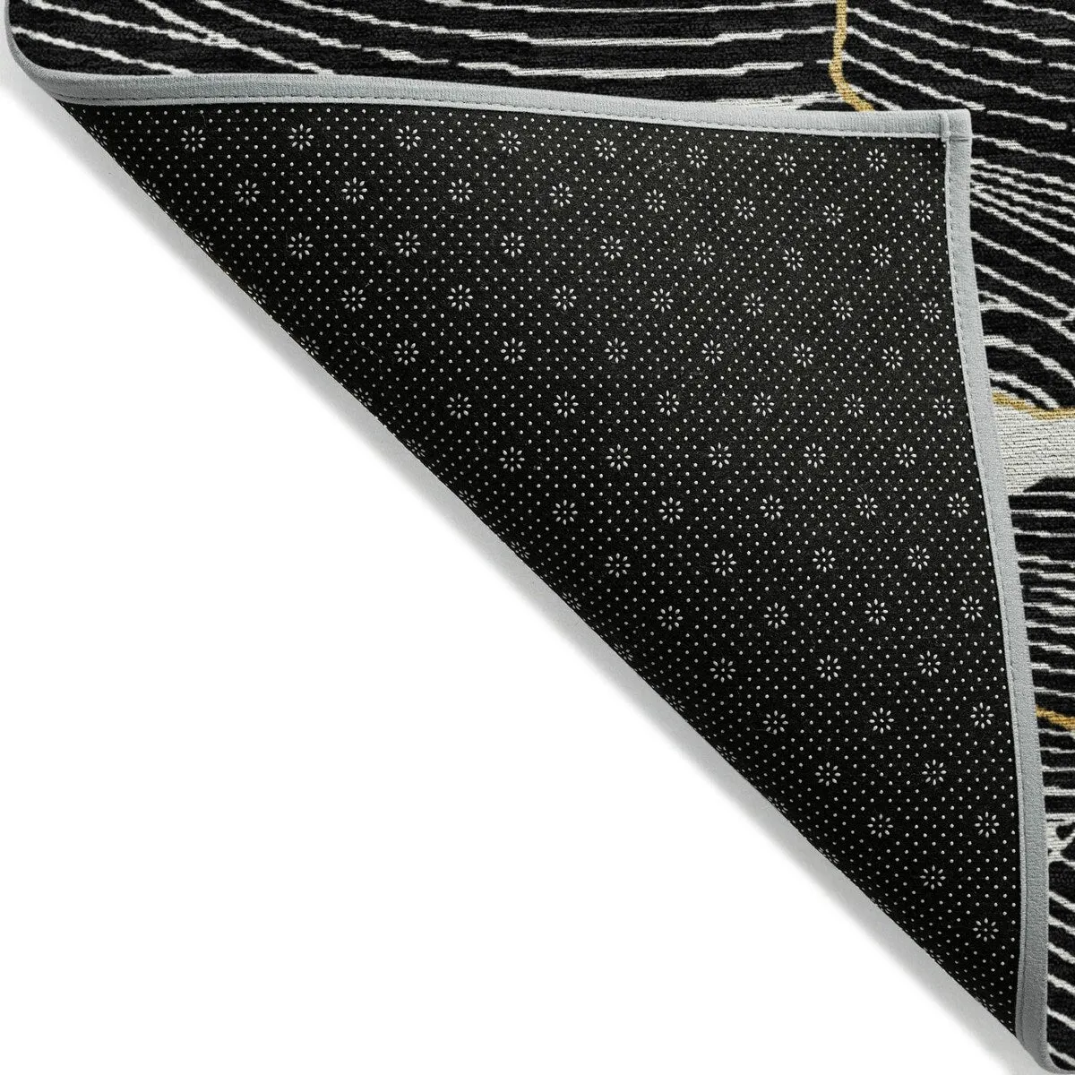 Machine Washable Indoor/ Outdoor Abstract Crackle Chantille Rug