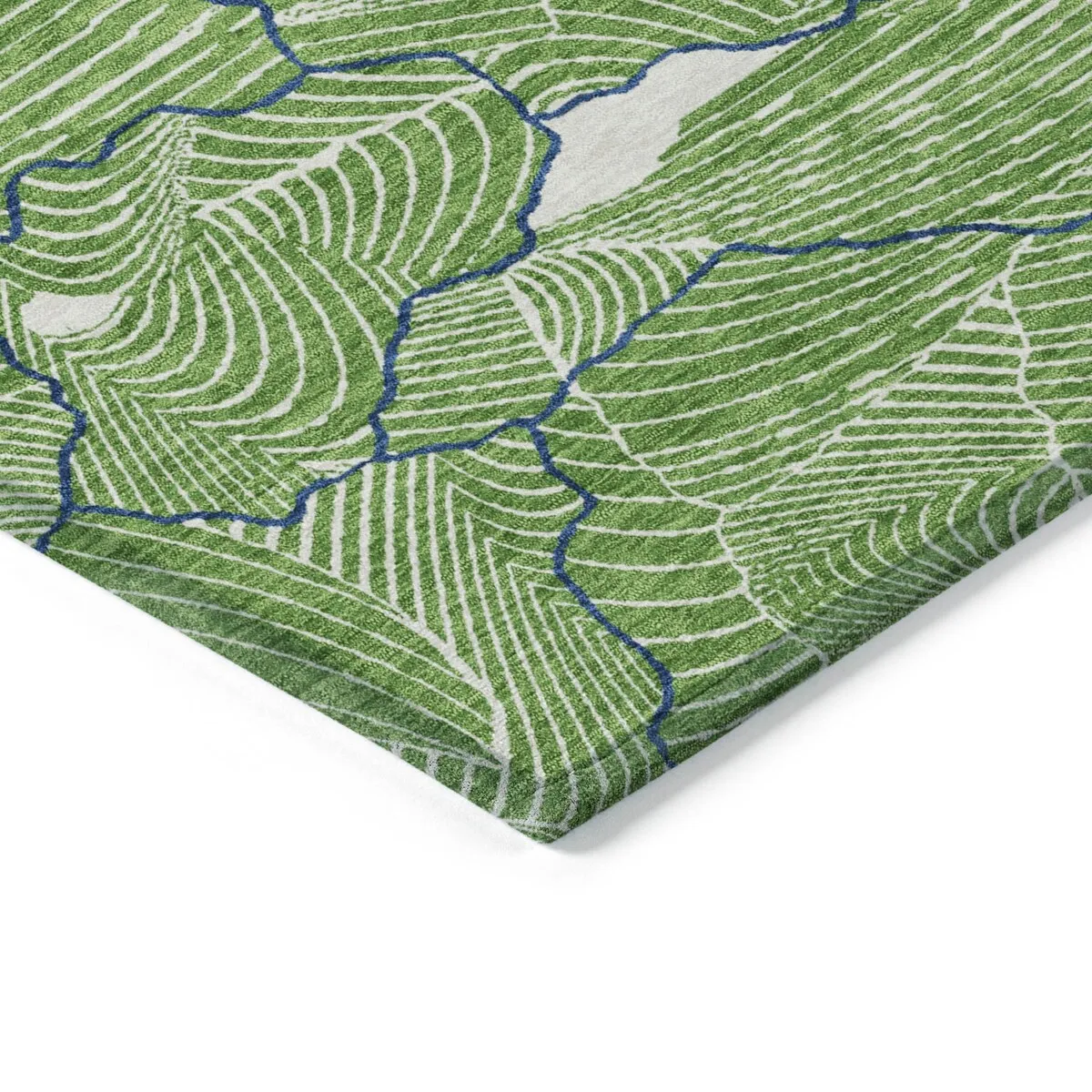Machine Washable Indoor/ Outdoor Abstract Crackle Chantille Rug