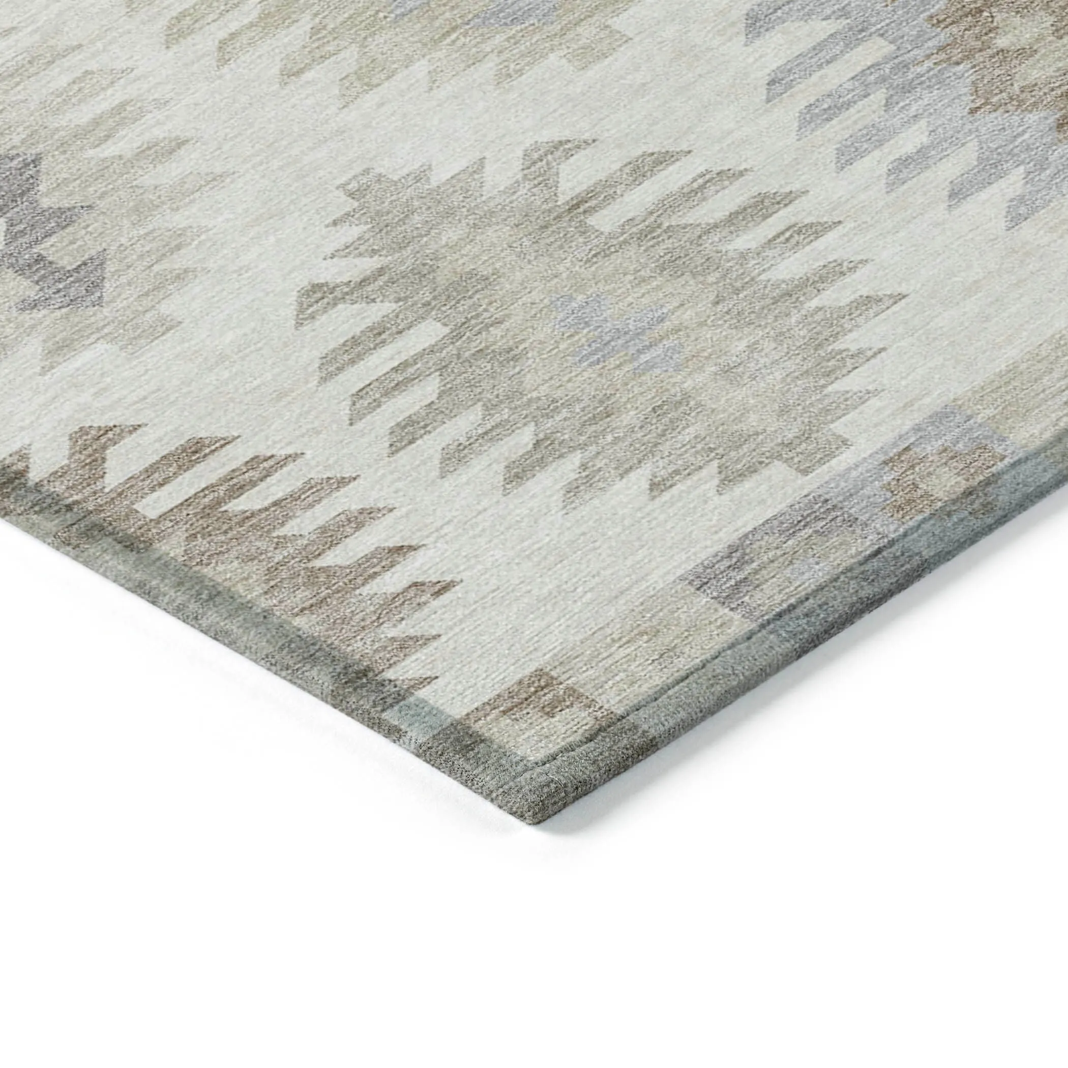 Machine Washable Indoor/ Outdoor Boho Tribal Chantille Rug