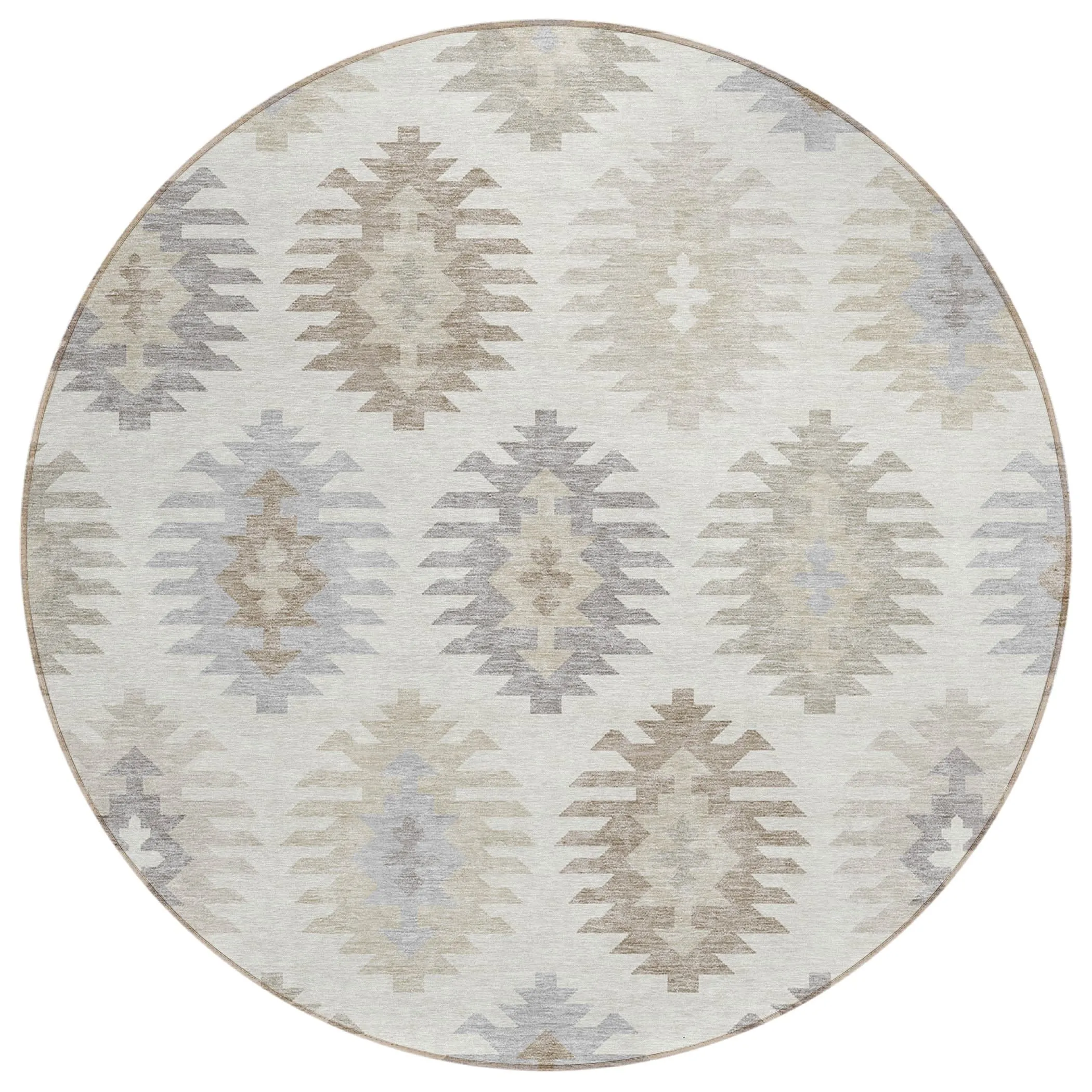 Machine Washable Indoor/ Outdoor Boho Tribal Chantille Rug