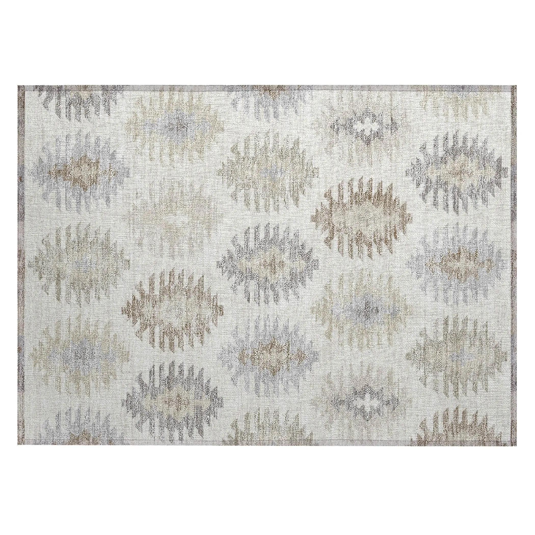 Machine Washable Indoor/ Outdoor Boho Tribal Chantille Rug