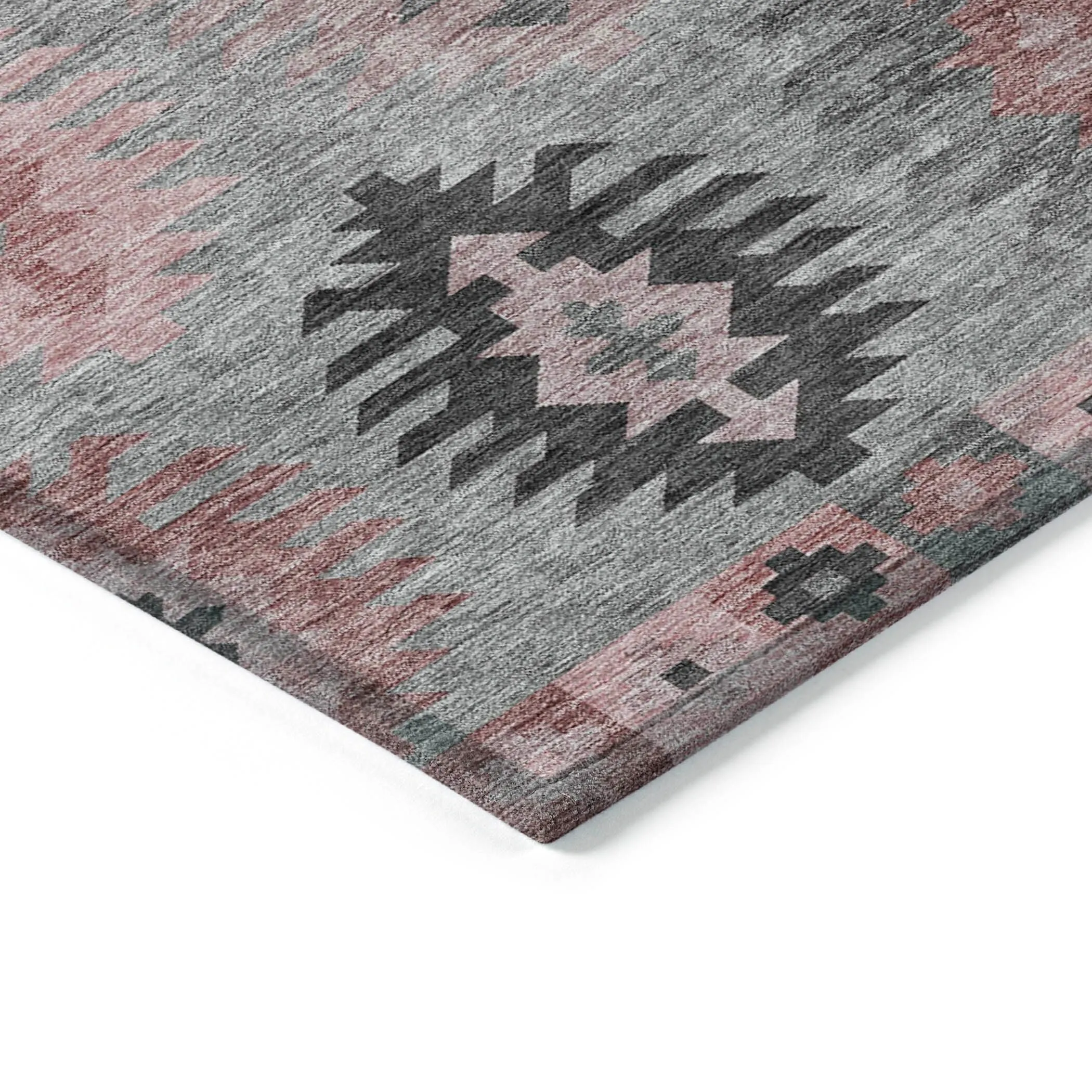 Machine Washable Indoor/ Outdoor Boho Tribal Chantille Rug