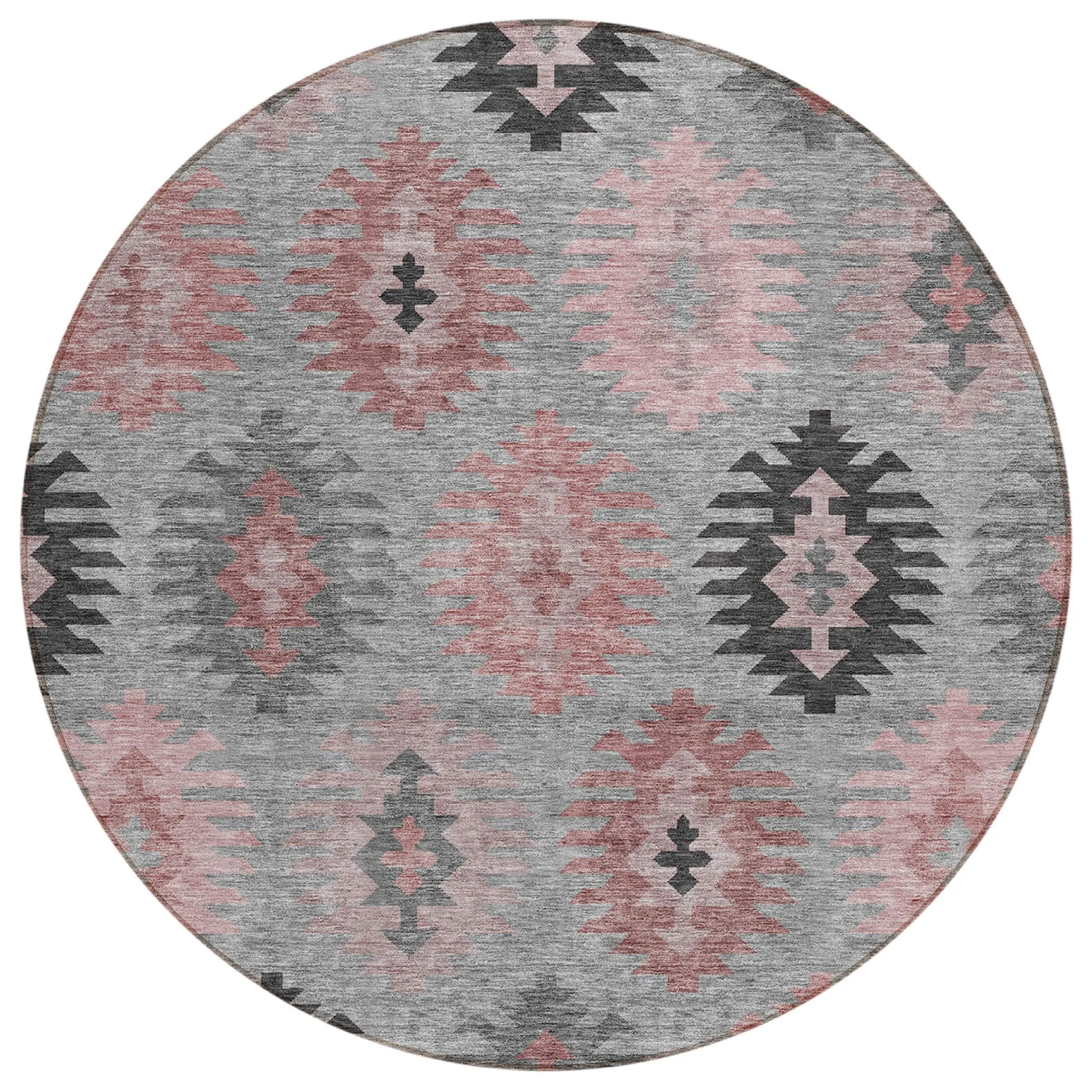 Machine Washable Indoor/ Outdoor Boho Tribal Chantille Rug