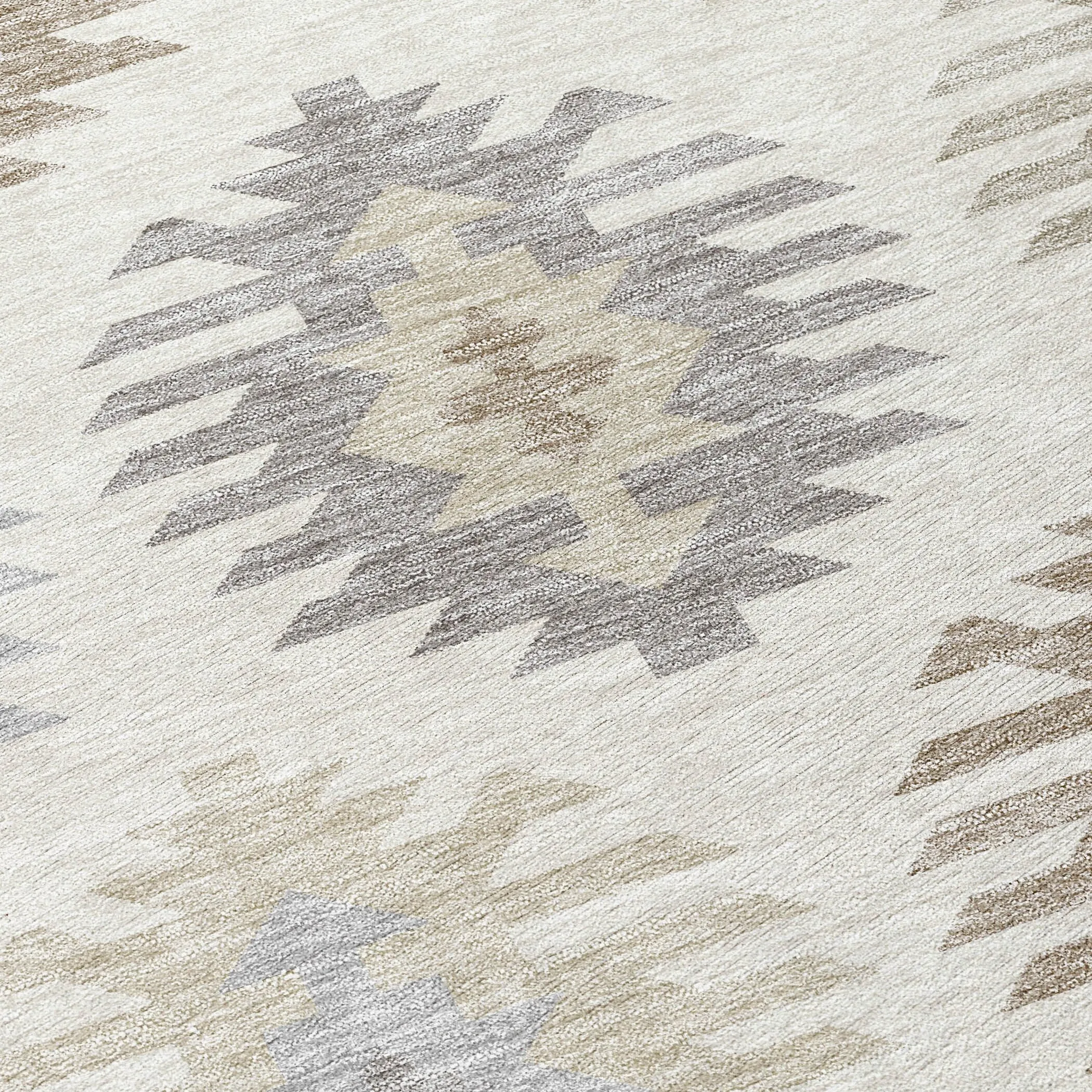 Machine Washable Indoor/ Outdoor Boho Tribal Chantille Rug