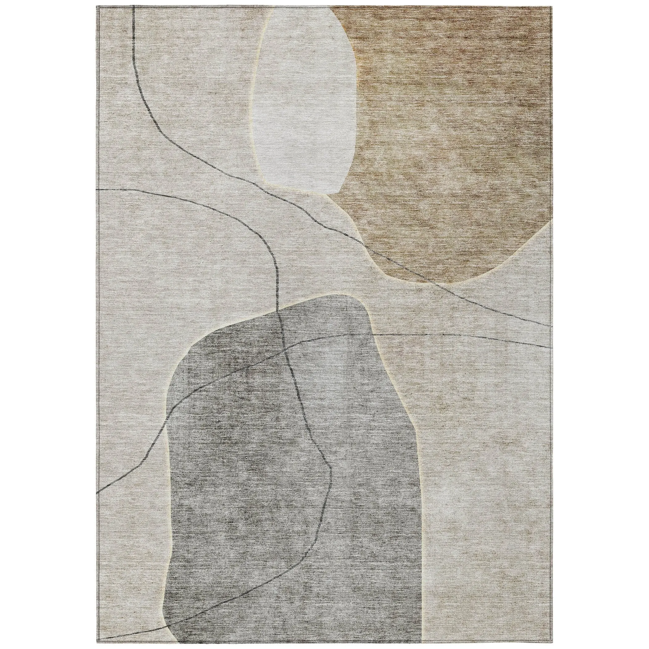 Machine Washable Indoor/ Outdoor Chantille Abstract Contemporary Rug
