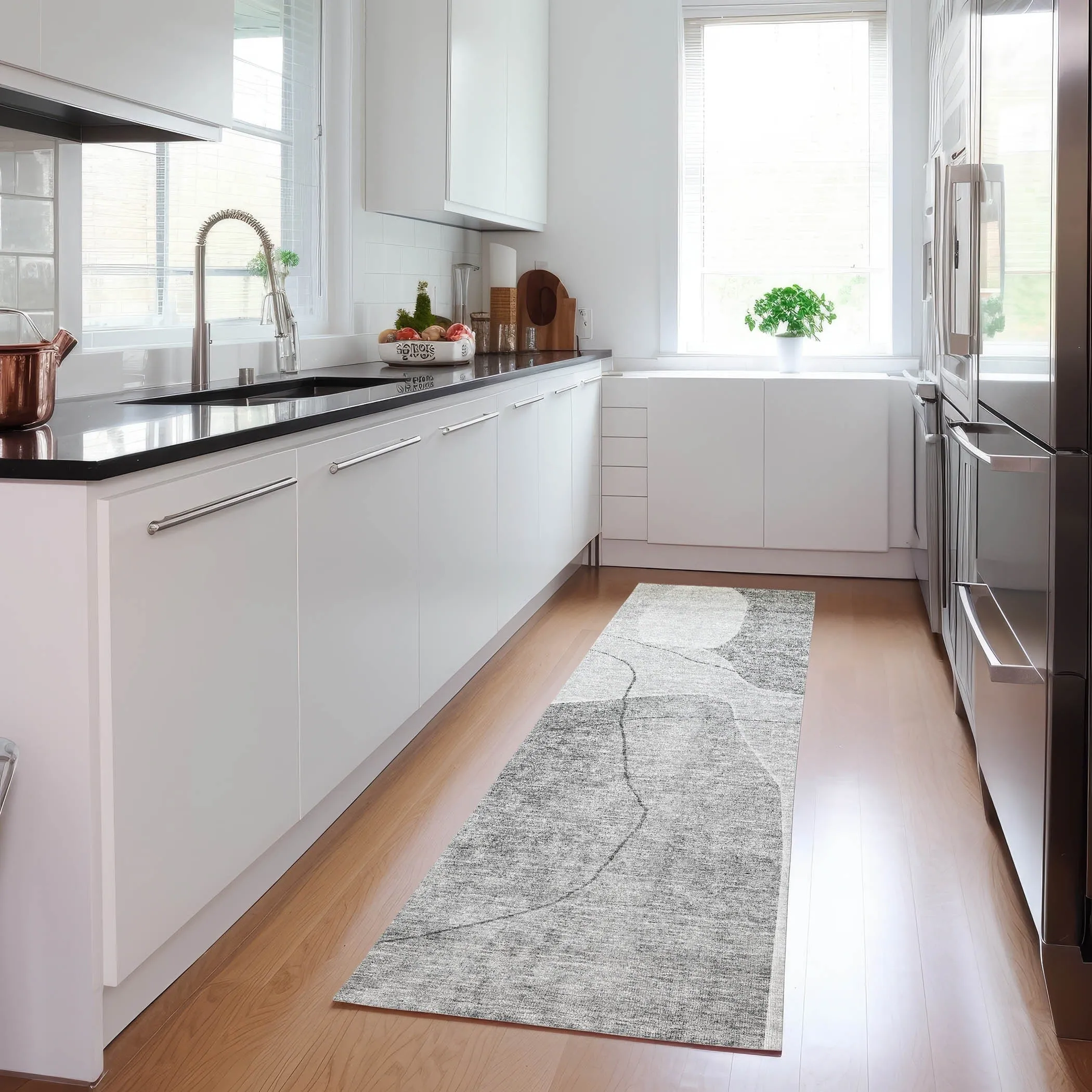 Machine Washable Indoor/ Outdoor Chantille Abstract Contemporary Rug