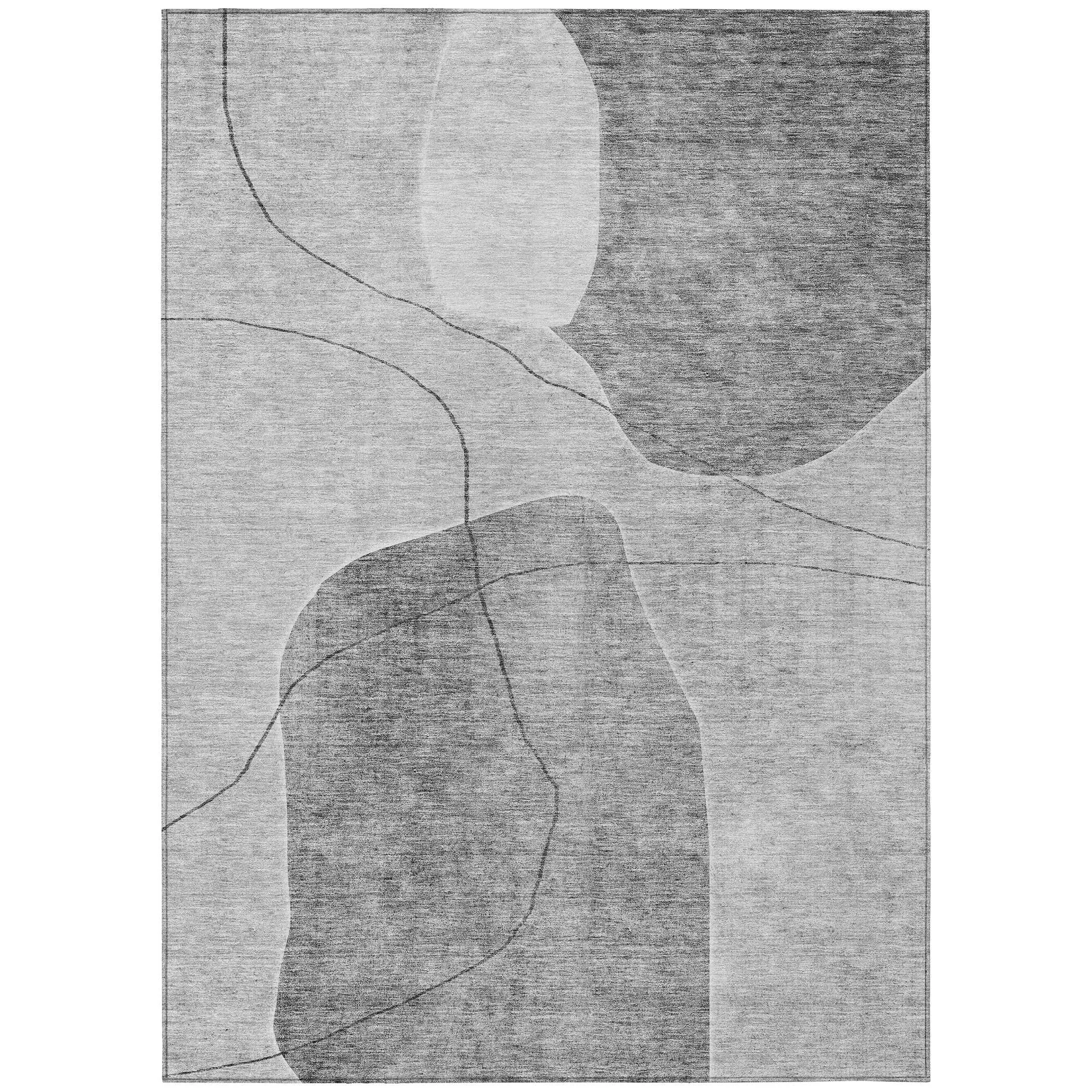 Machine Washable Indoor/ Outdoor Chantille Abstract Contemporary Rug