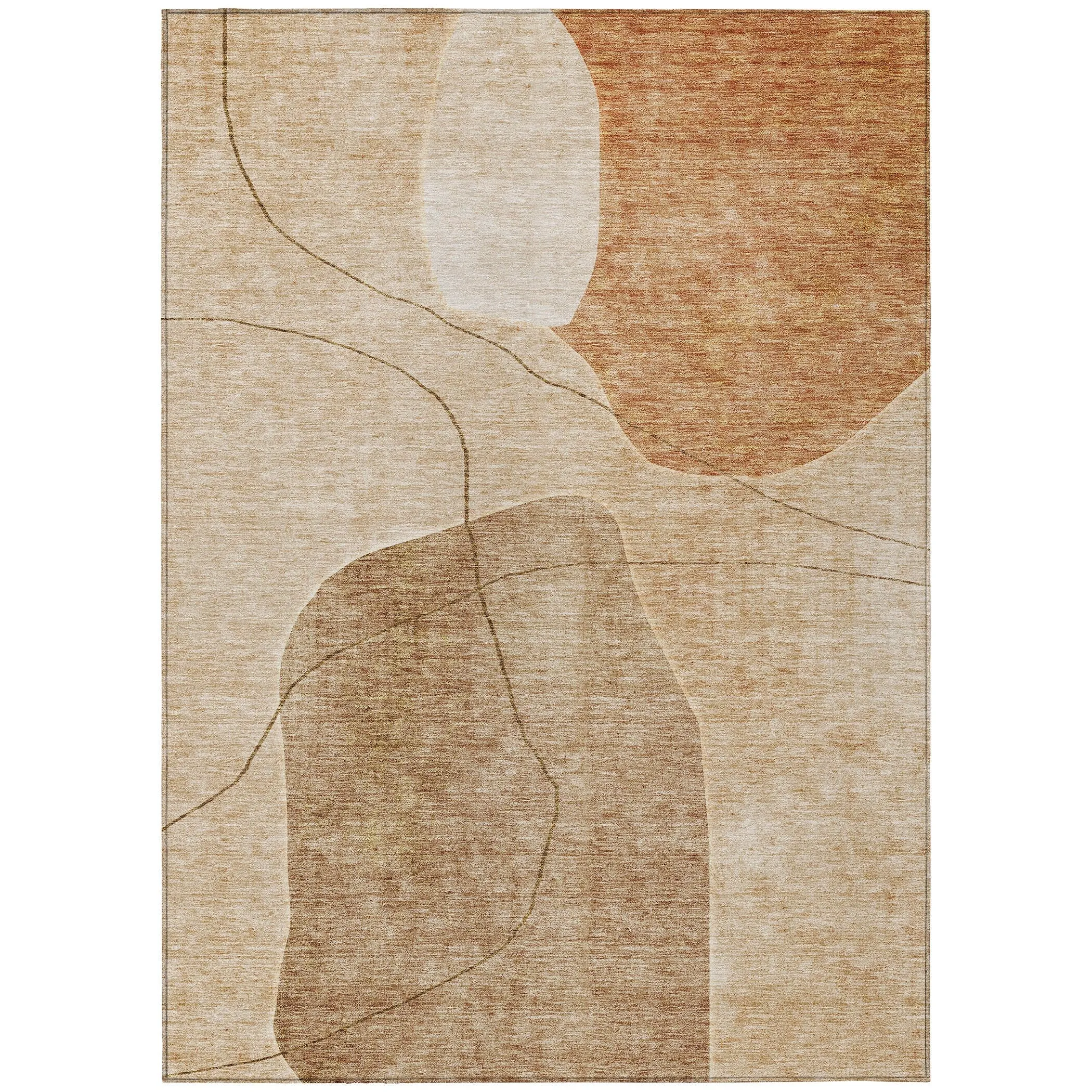 Machine Washable Indoor/ Outdoor Chantille Abstract Contemporary Rug