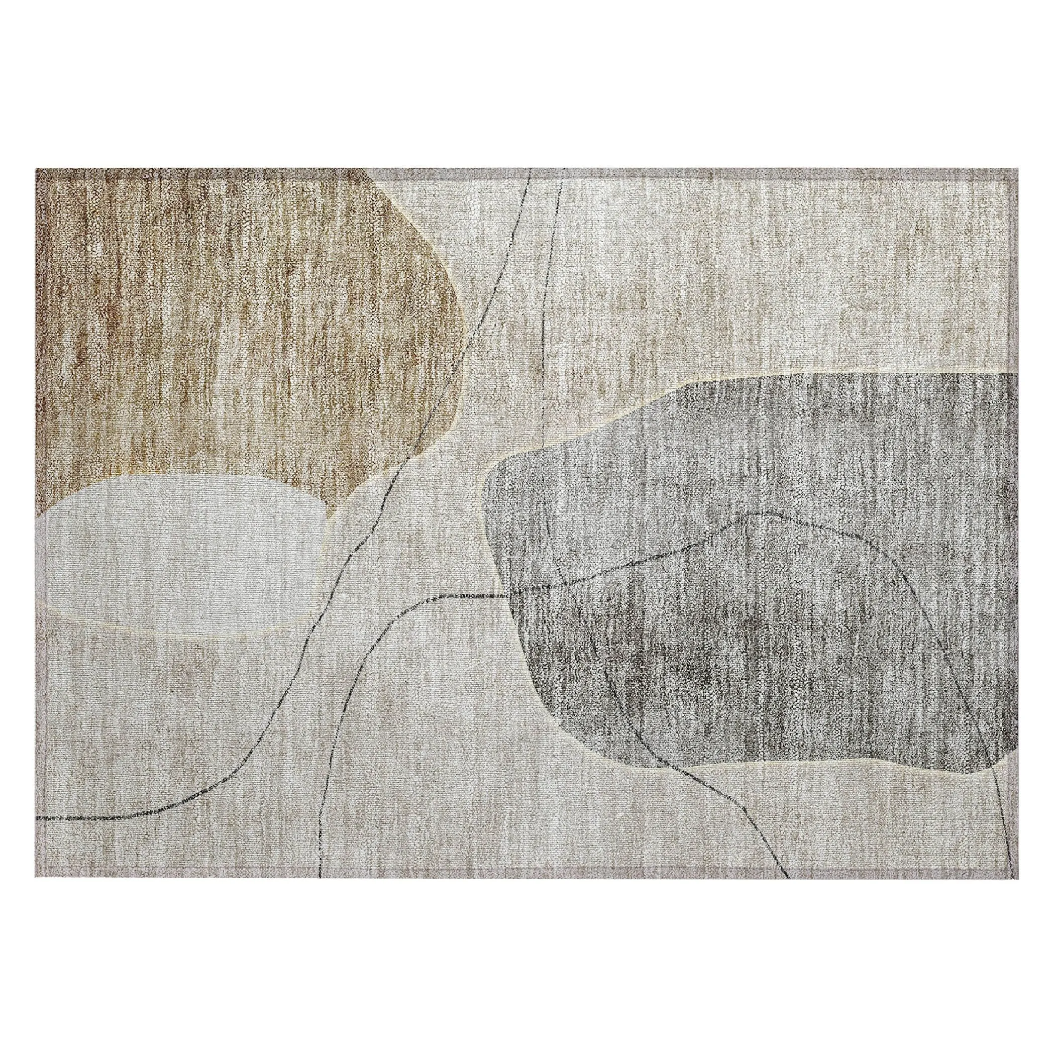 Machine Washable Indoor/ Outdoor Chantille Abstract Contemporary Rug