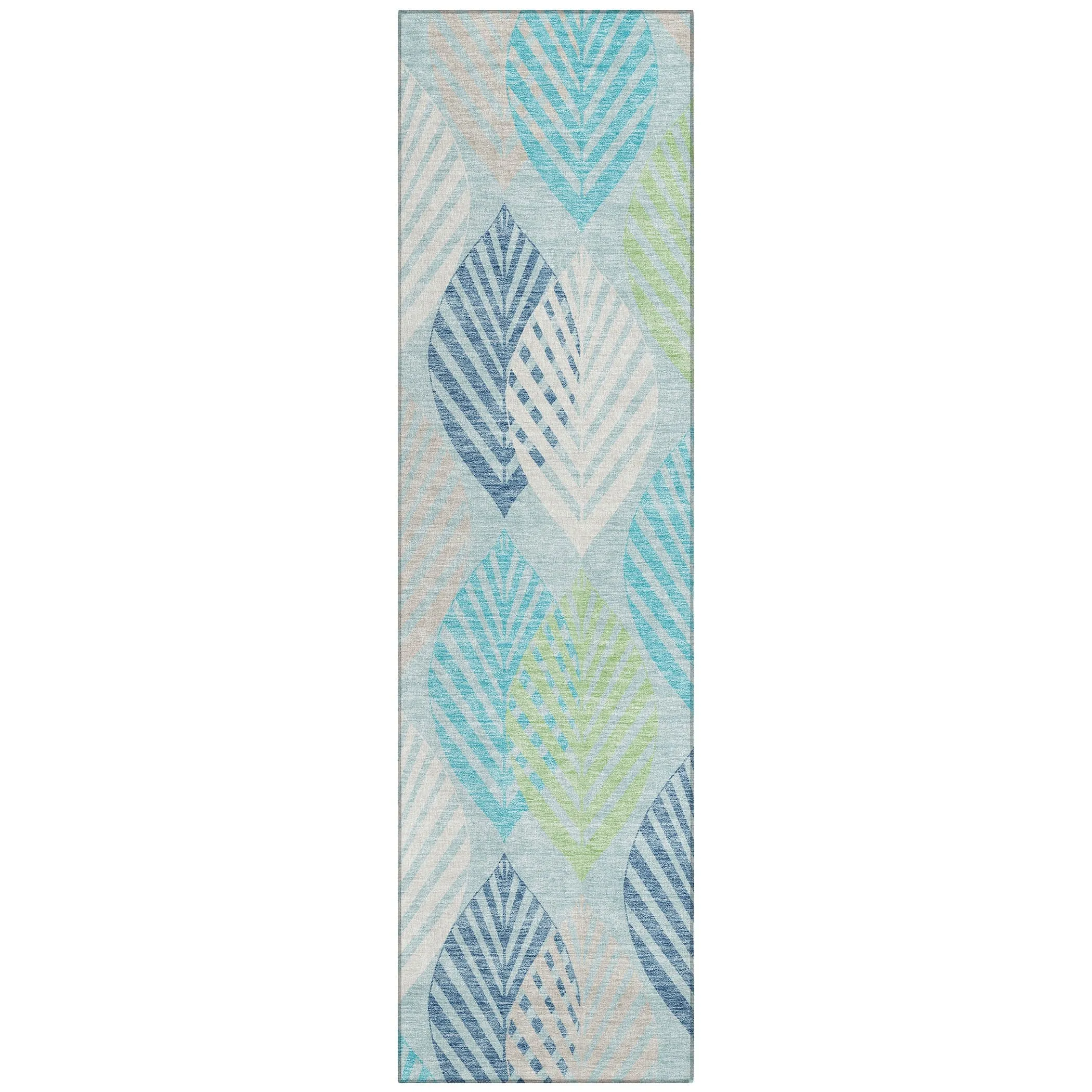 Machine Washable Indoor/ Outdoor Chantille Casual Palm Leaf Rug