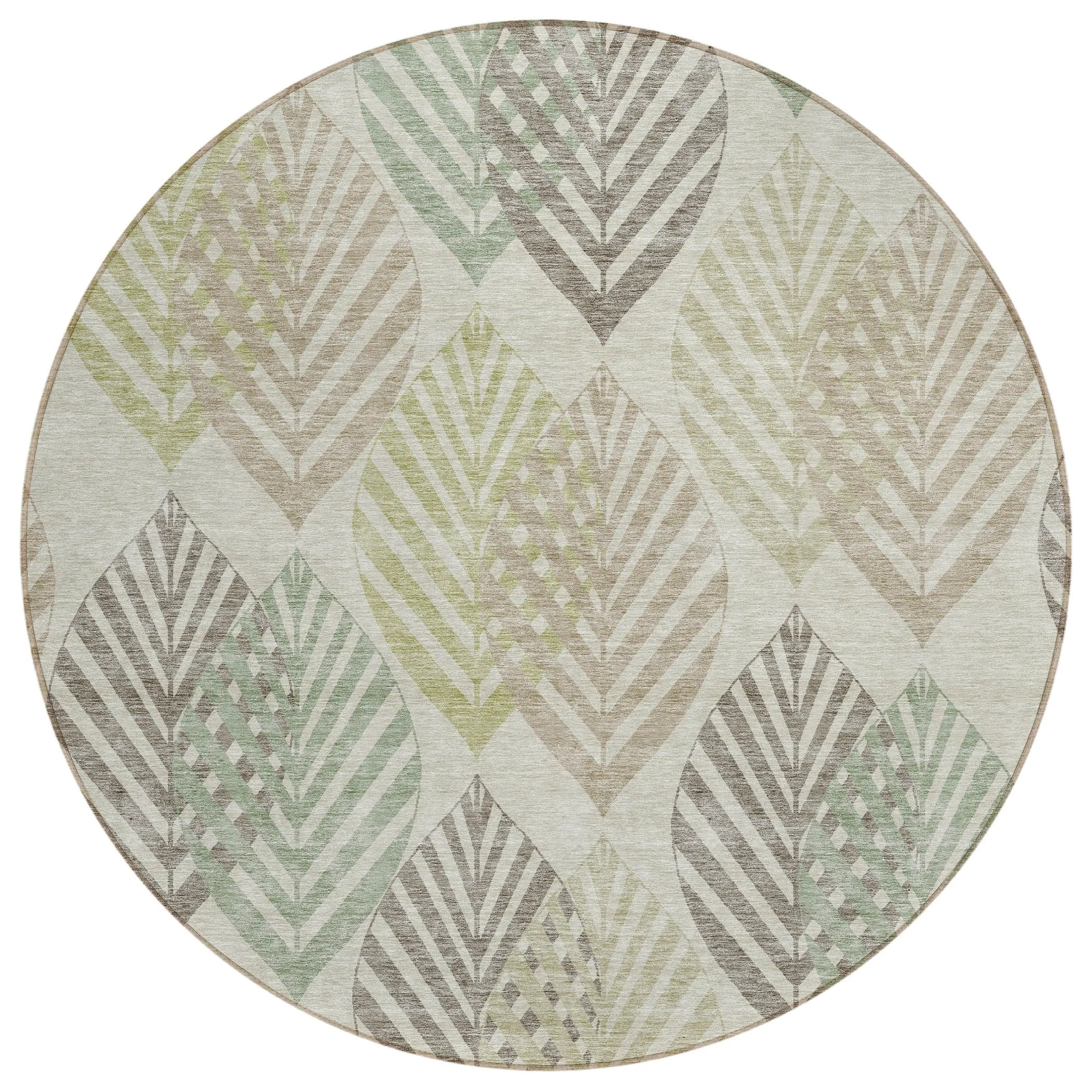 Machine Washable Indoor/ Outdoor Chantille Casual Palm Leaf Rug