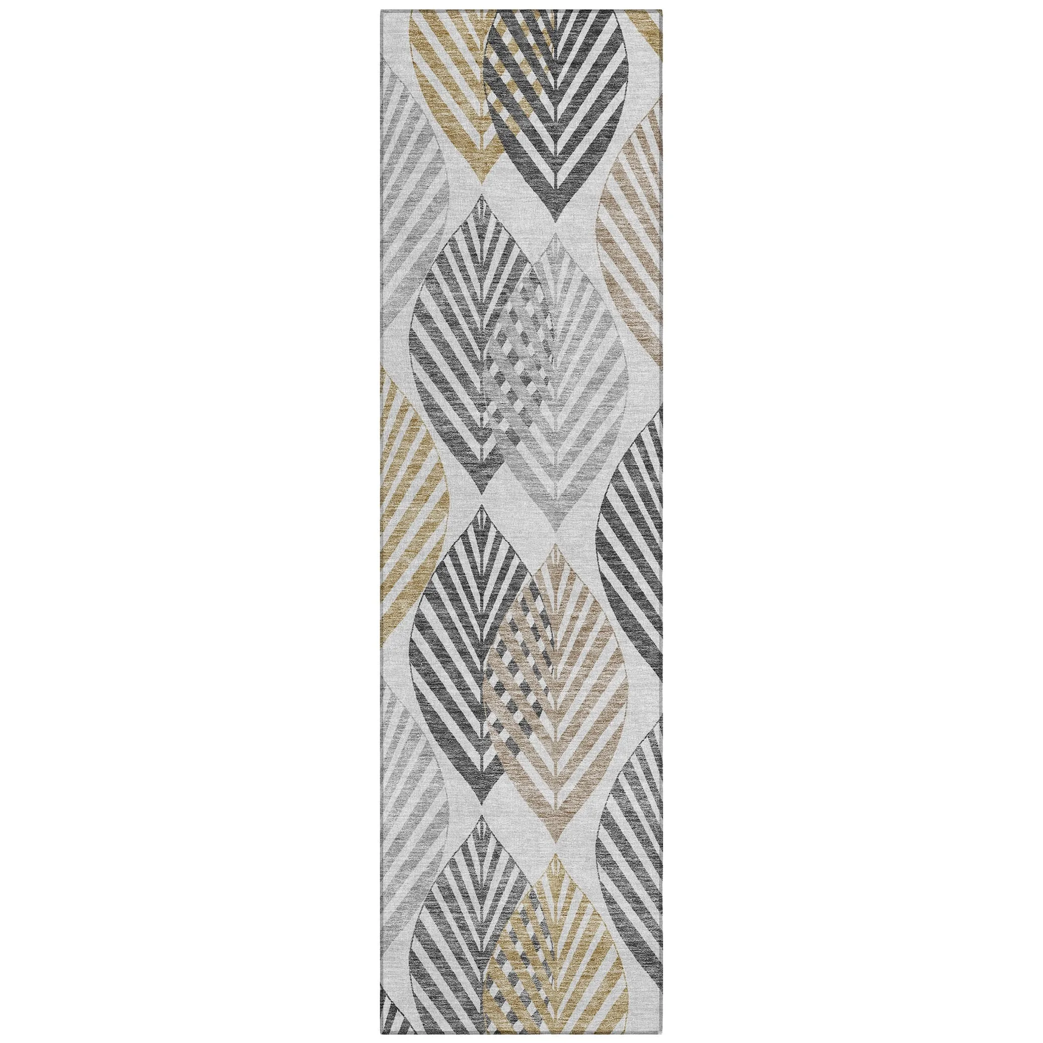 Machine Washable Indoor/ Outdoor Chantille Casual Palm Leaf Rug