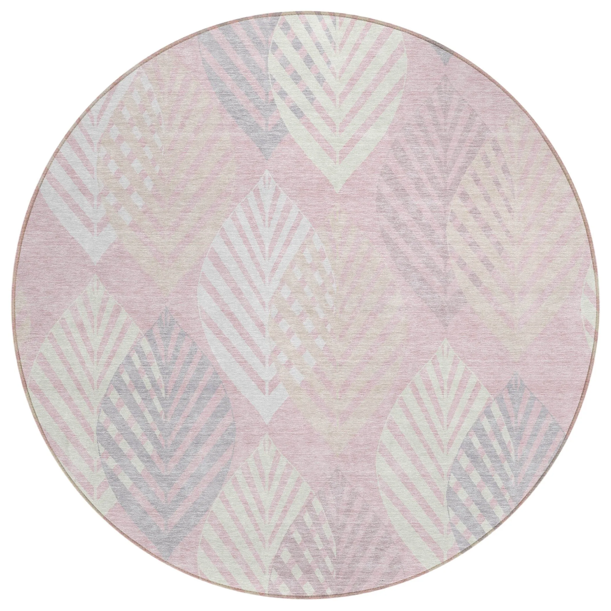 Machine Washable Indoor/ Outdoor Chantille Casual Palm Leaf Rug