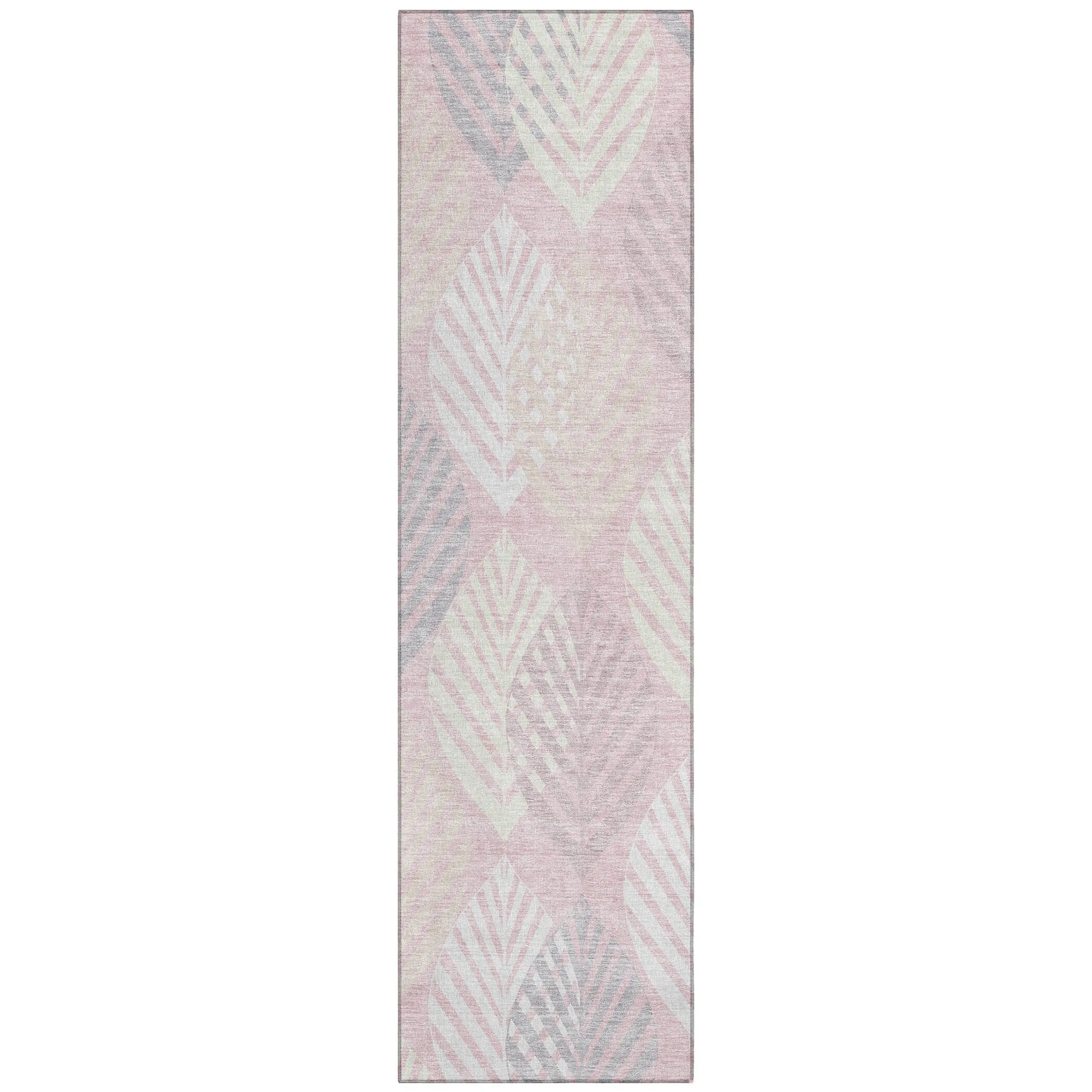 Machine Washable Indoor/ Outdoor Chantille Casual Palm Leaf Rug