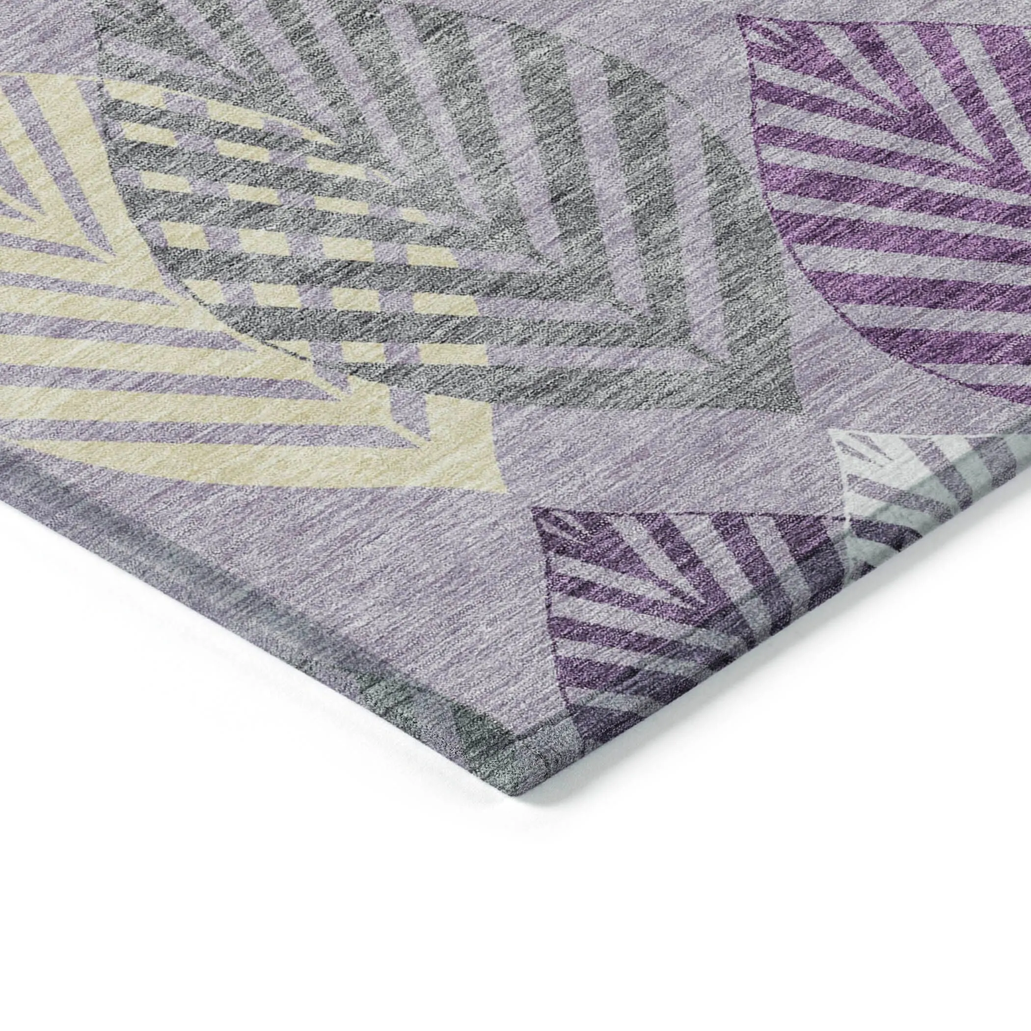 Machine Washable Indoor/ Outdoor Chantille Casual Palm Leaf Rug