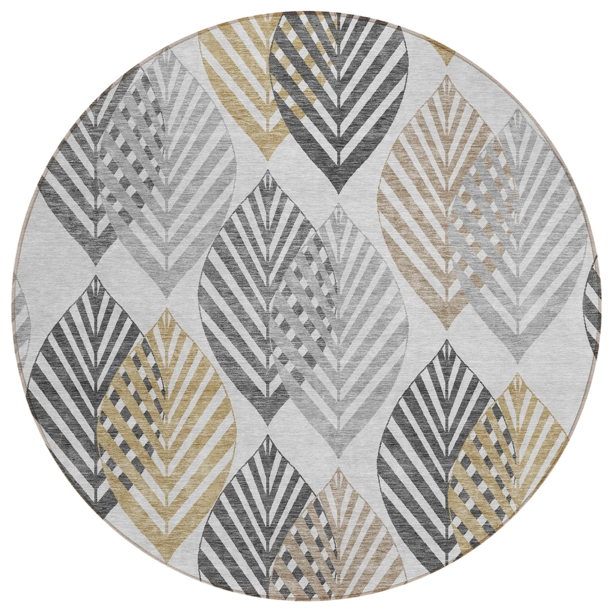 Machine Washable Indoor/ Outdoor Chantille Casual Palm Leaf Rug