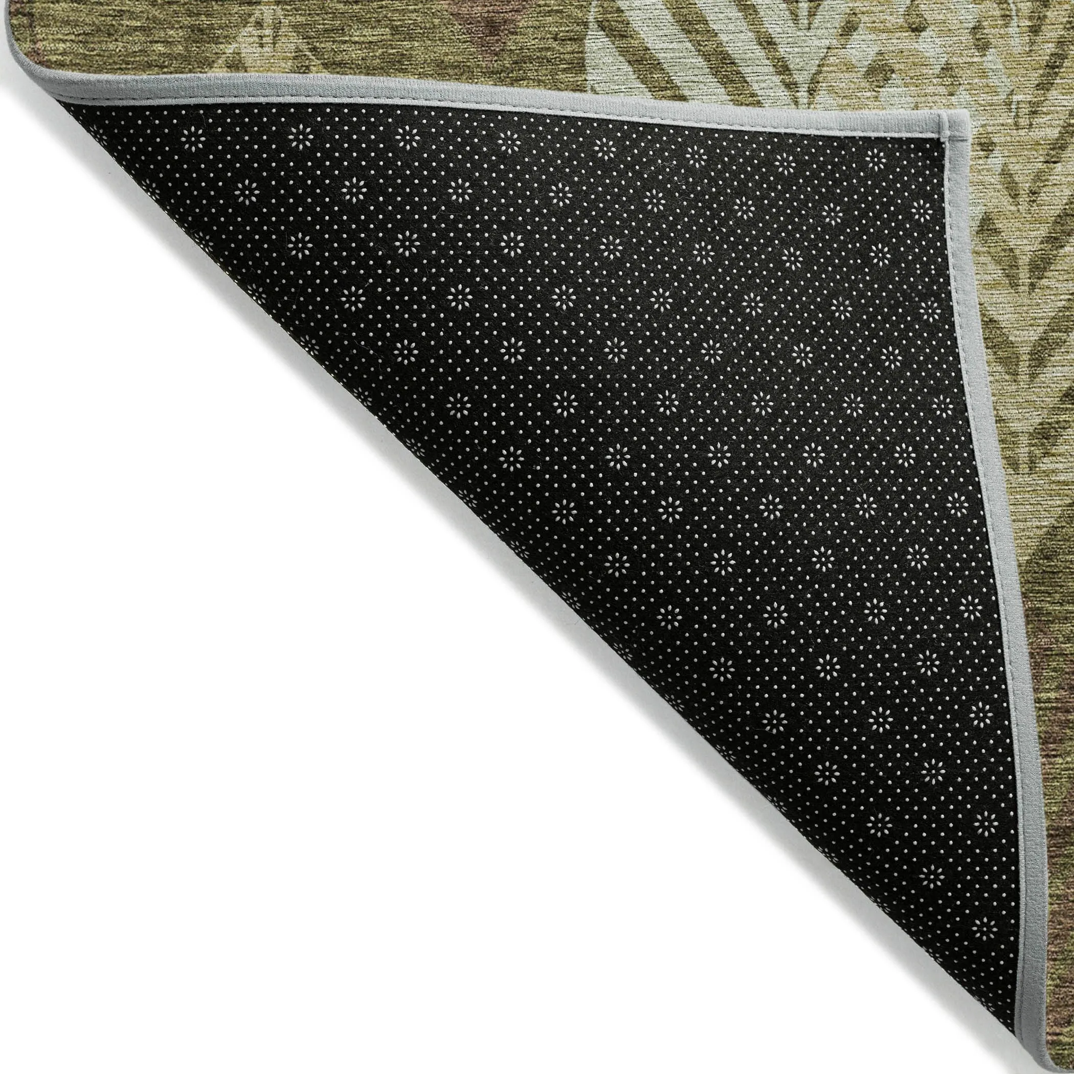 Machine Washable Indoor/ Outdoor Chantille Casual Palm Leaf Rug