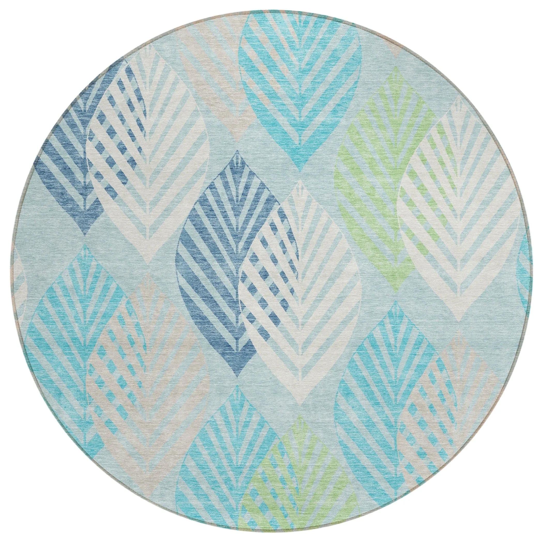 Machine Washable Indoor/ Outdoor Chantille Casual Palm Leaf Rug
