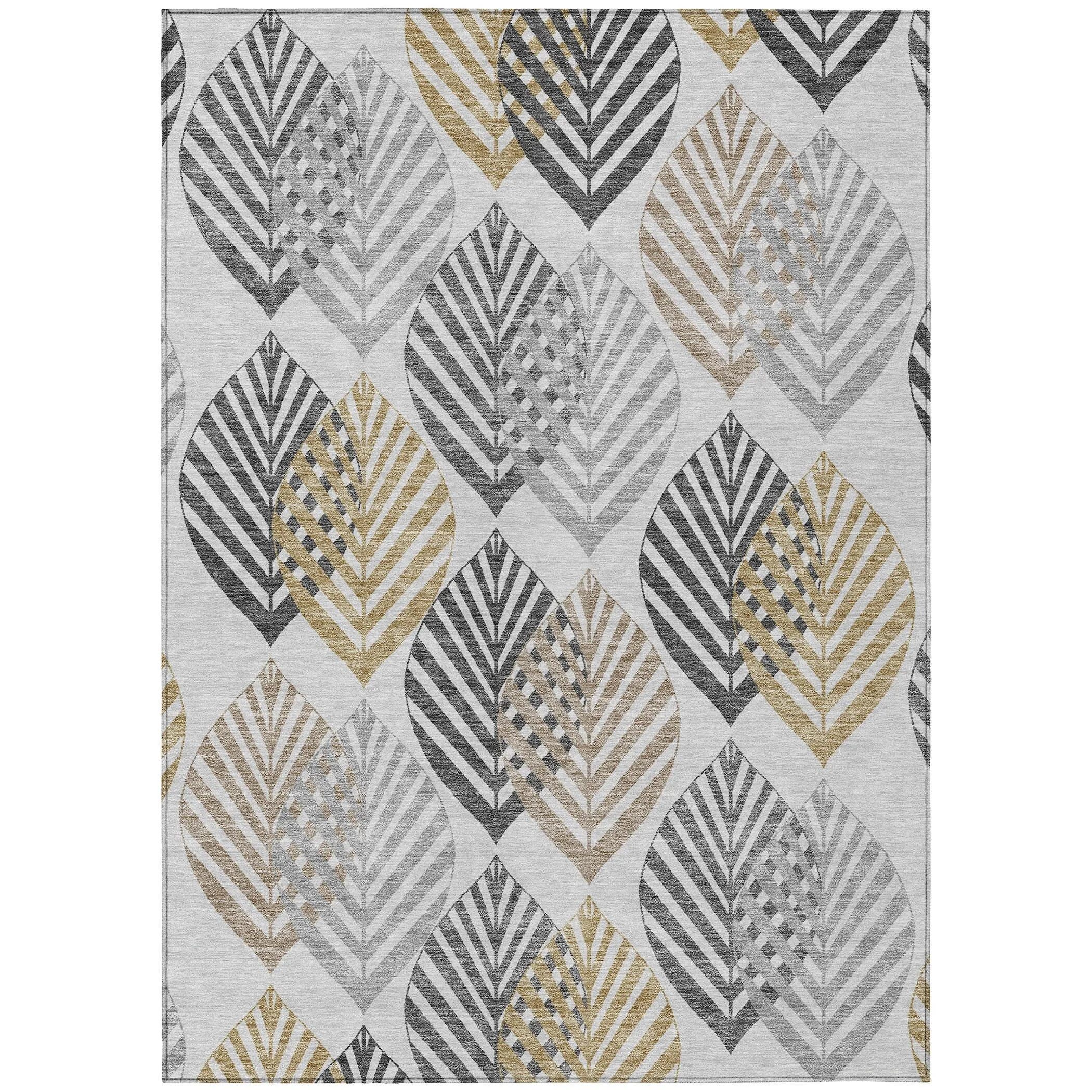 Machine Washable Indoor/ Outdoor Chantille Casual Palm Leaf Rug