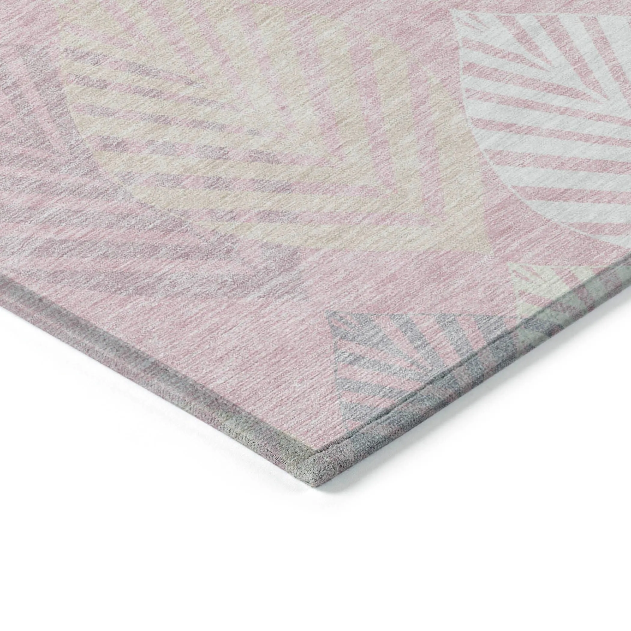 Machine Washable Indoor/ Outdoor Chantille Casual Palm Leaf Rug