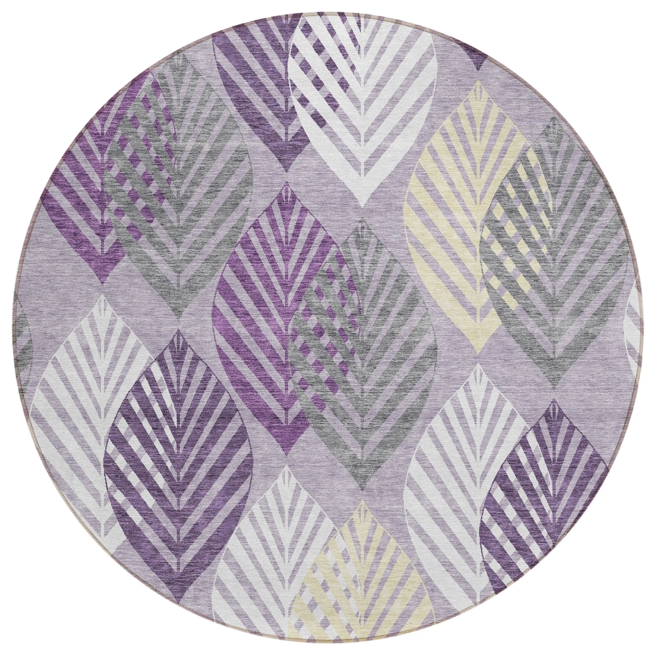 Machine Washable Indoor/ Outdoor Chantille Casual Palm Leaf Rug