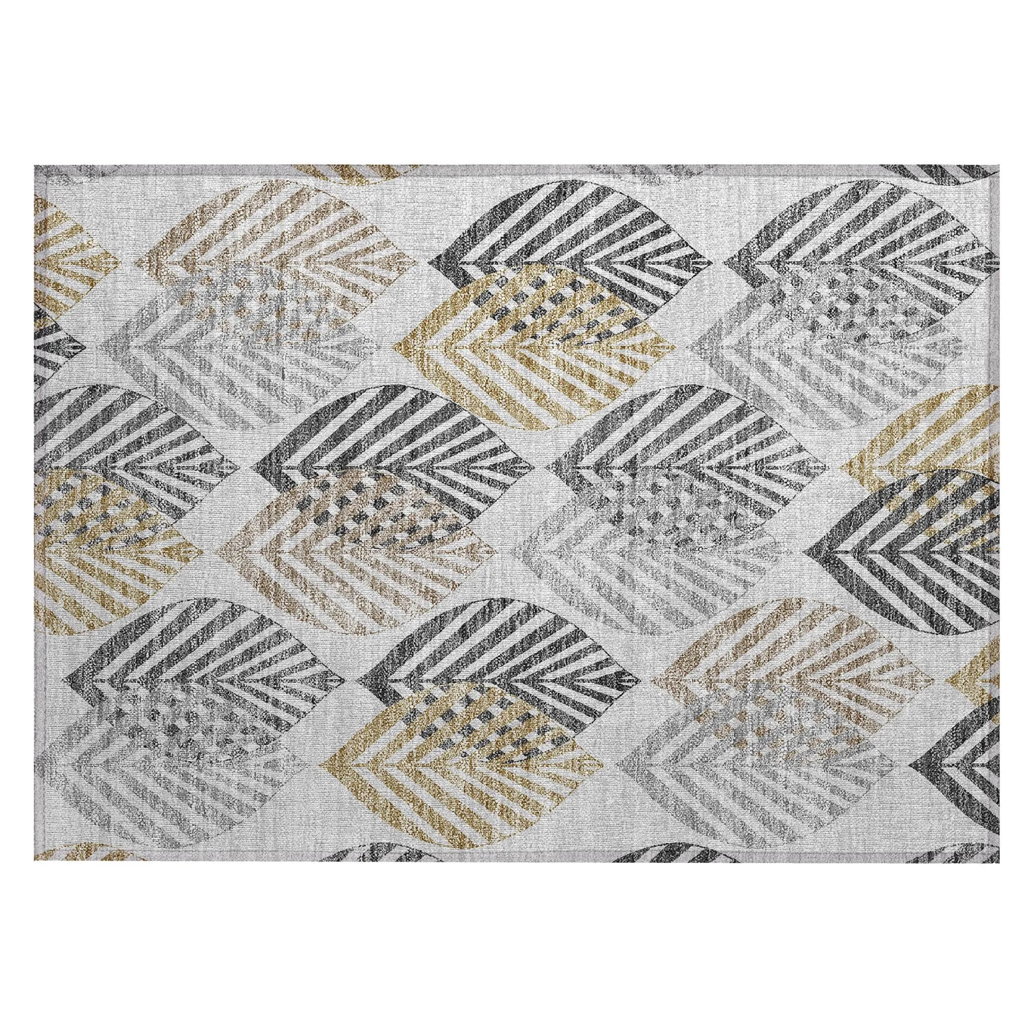 Machine Washable Indoor/ Outdoor Chantille Casual Palm Leaf Rug