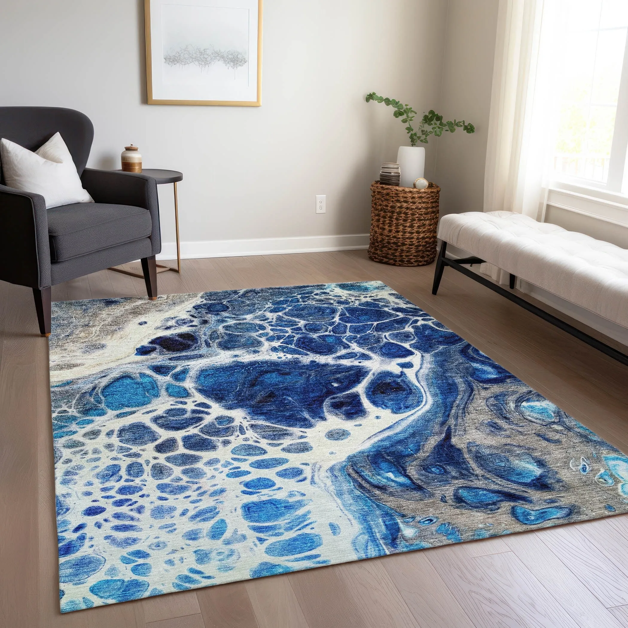 Machine Washable Indoor/ Outdoor Chantille Contemporary Rug