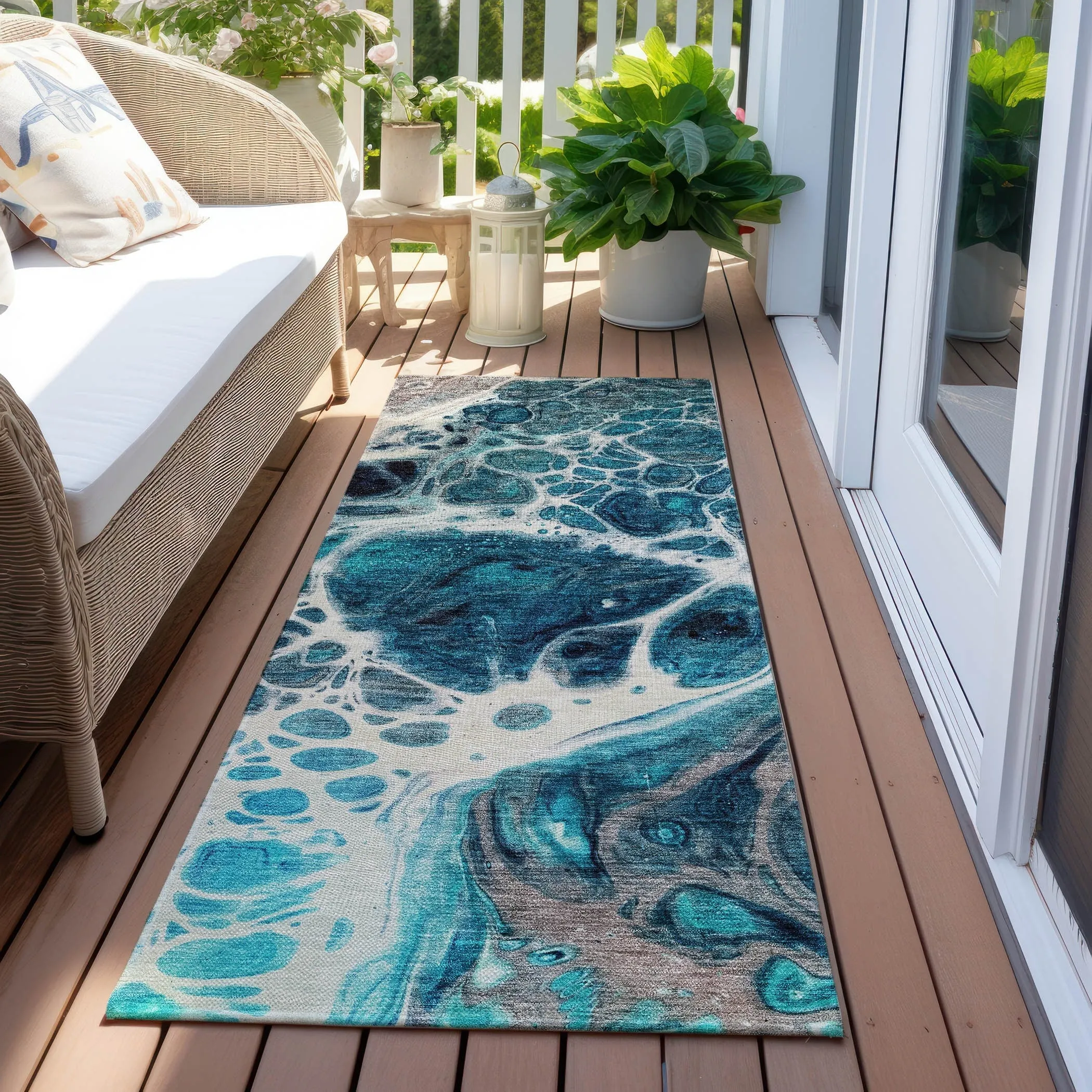 Machine Washable Indoor/ Outdoor Chantille Contemporary Rug