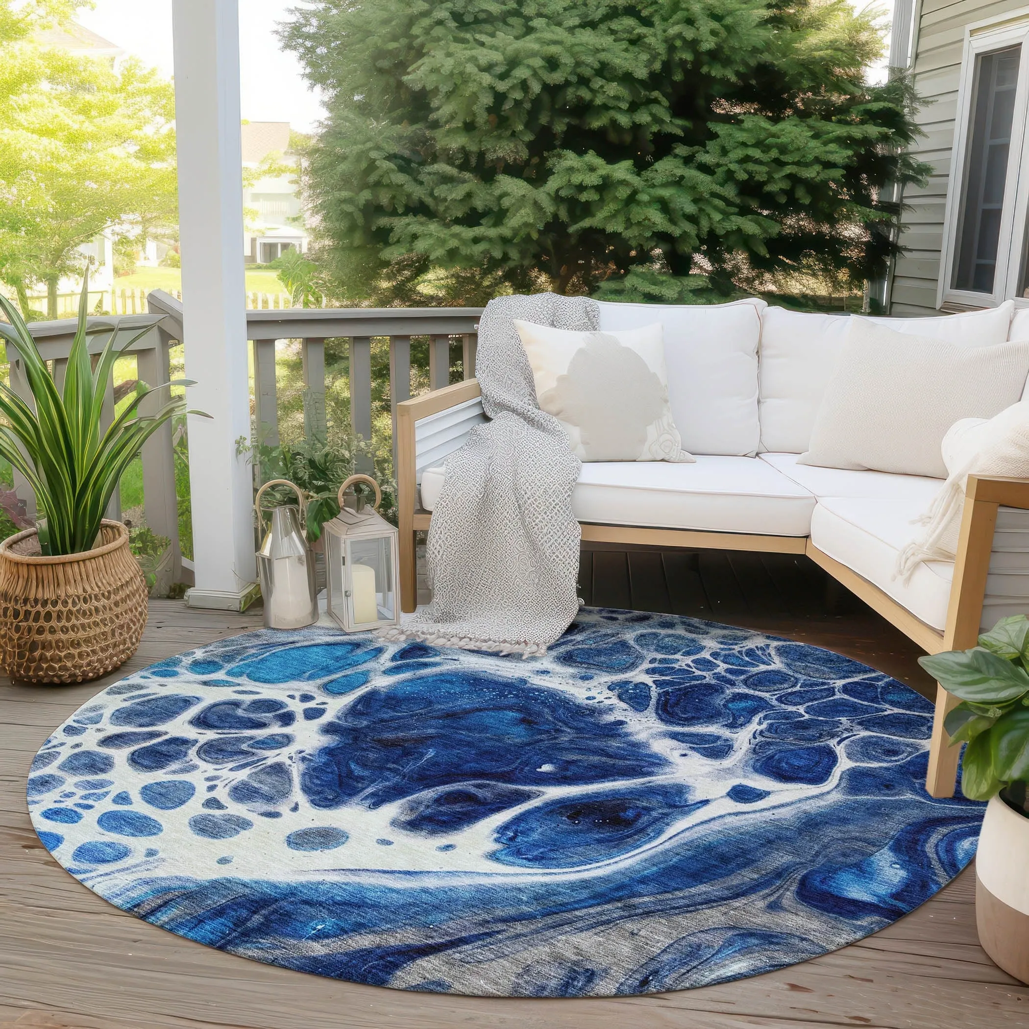 Machine Washable Indoor/ Outdoor Chantille Contemporary Rug