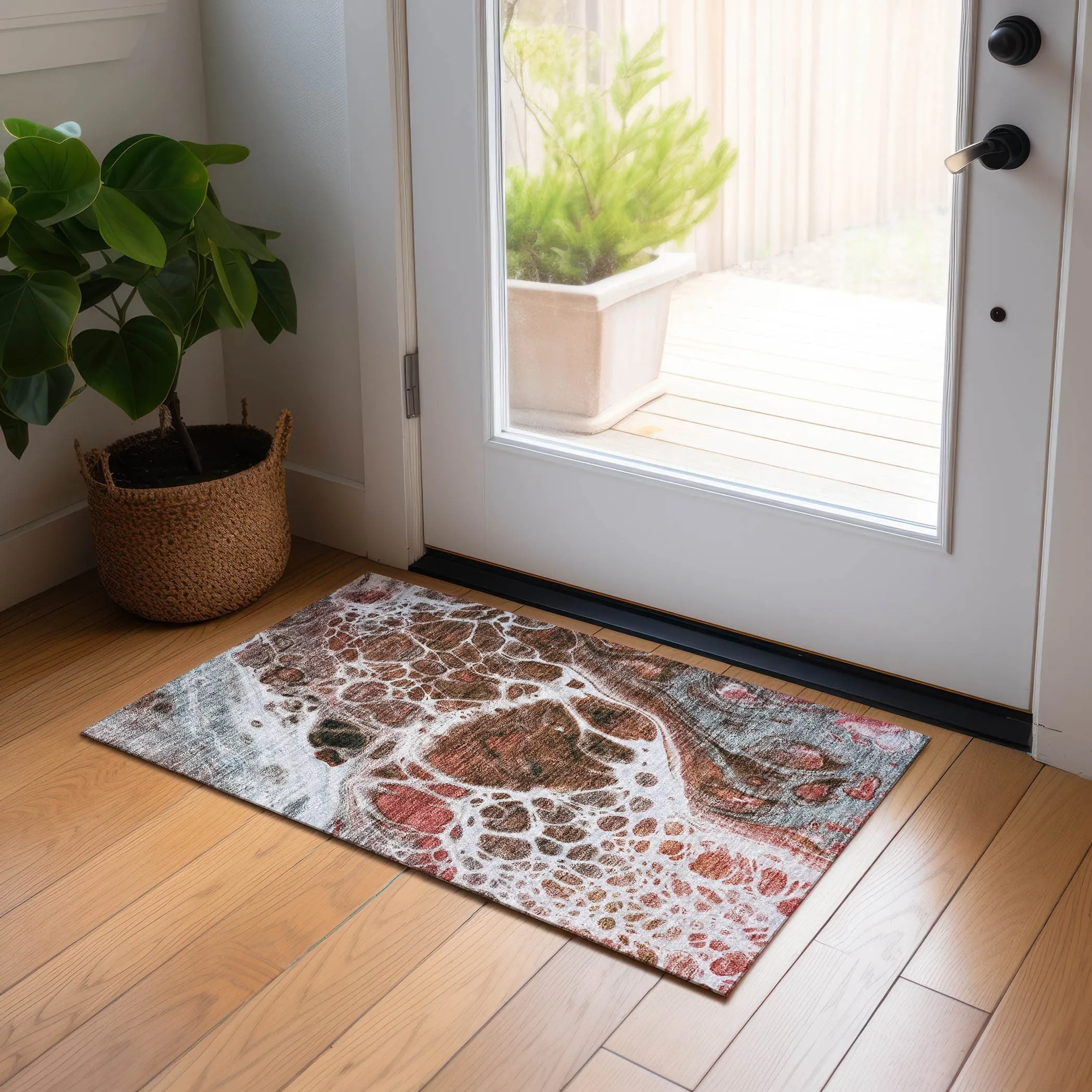 Machine Washable Indoor/ Outdoor Chantille Contemporary Rug
