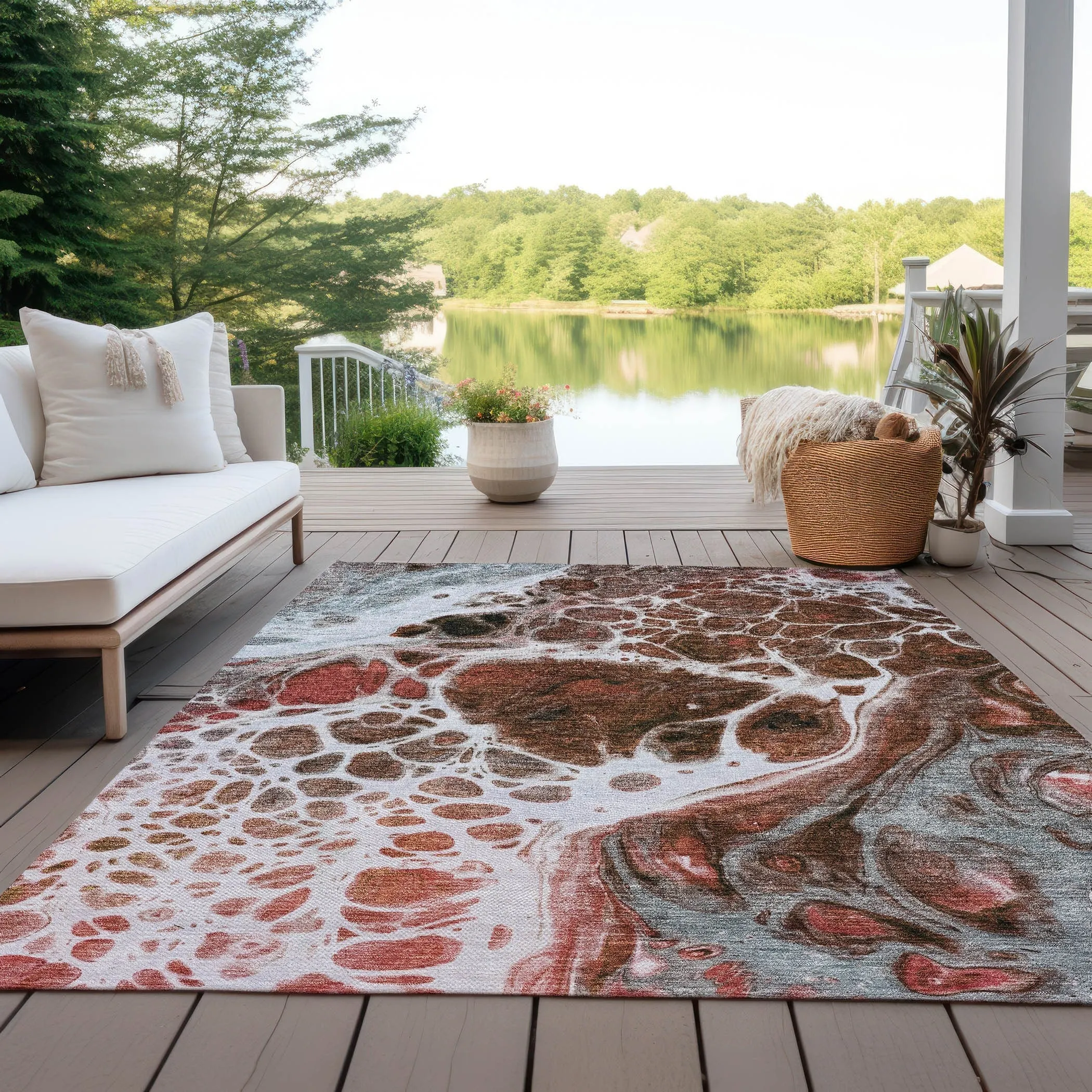 Machine Washable Indoor/ Outdoor Chantille Contemporary Rug