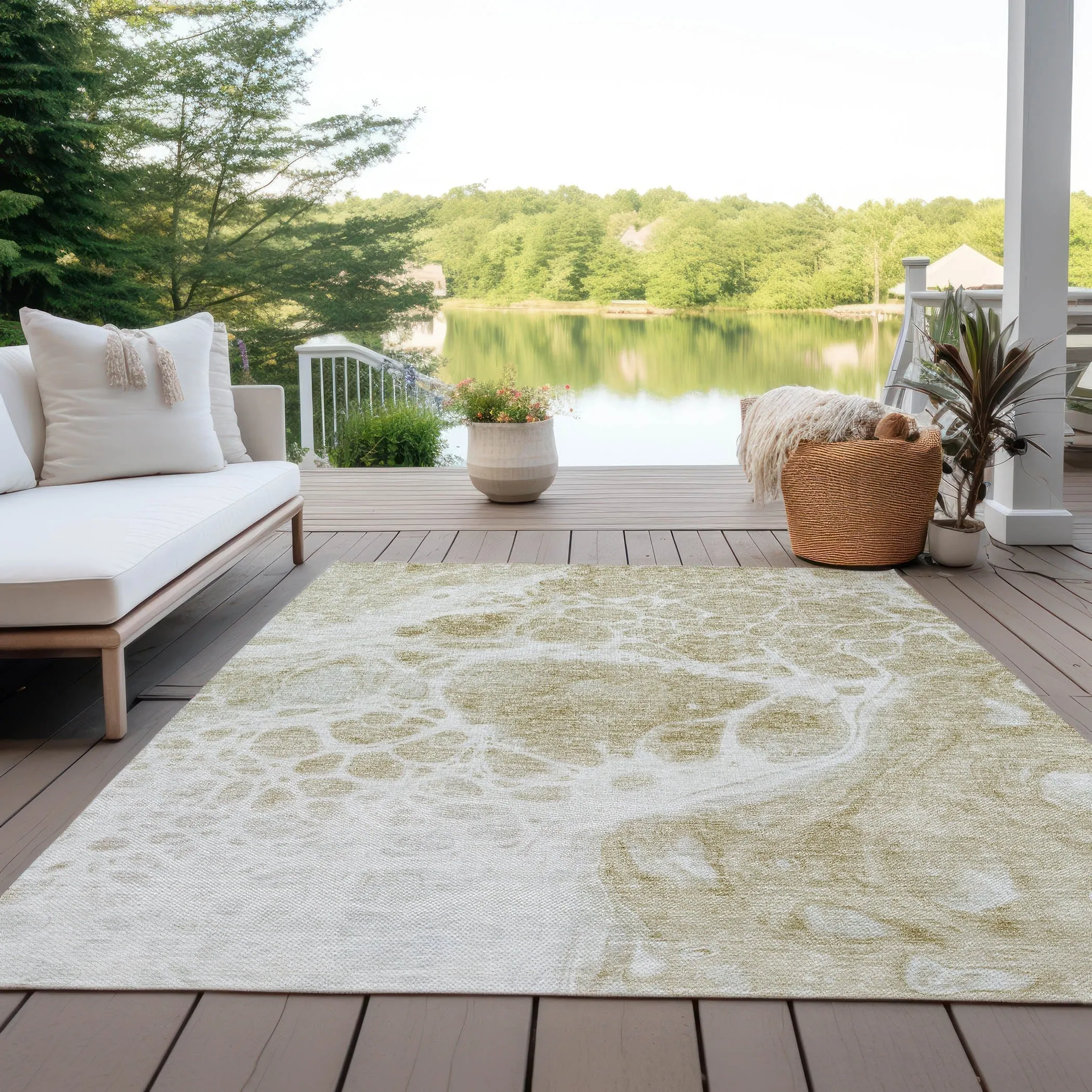 Machine Washable Indoor/ Outdoor Chantille Contemporary Rug
