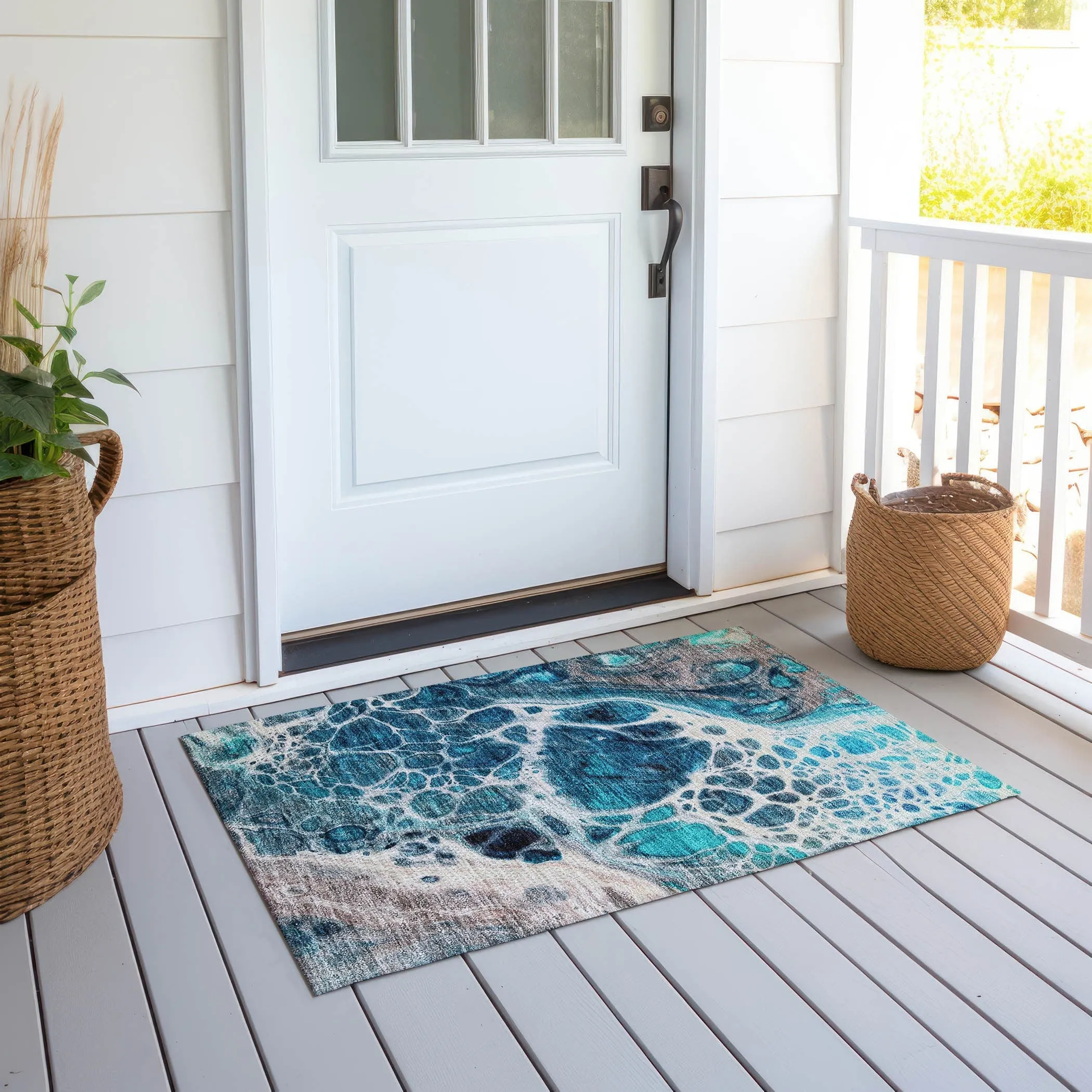 Machine Washable Indoor/ Outdoor Chantille Contemporary Rug