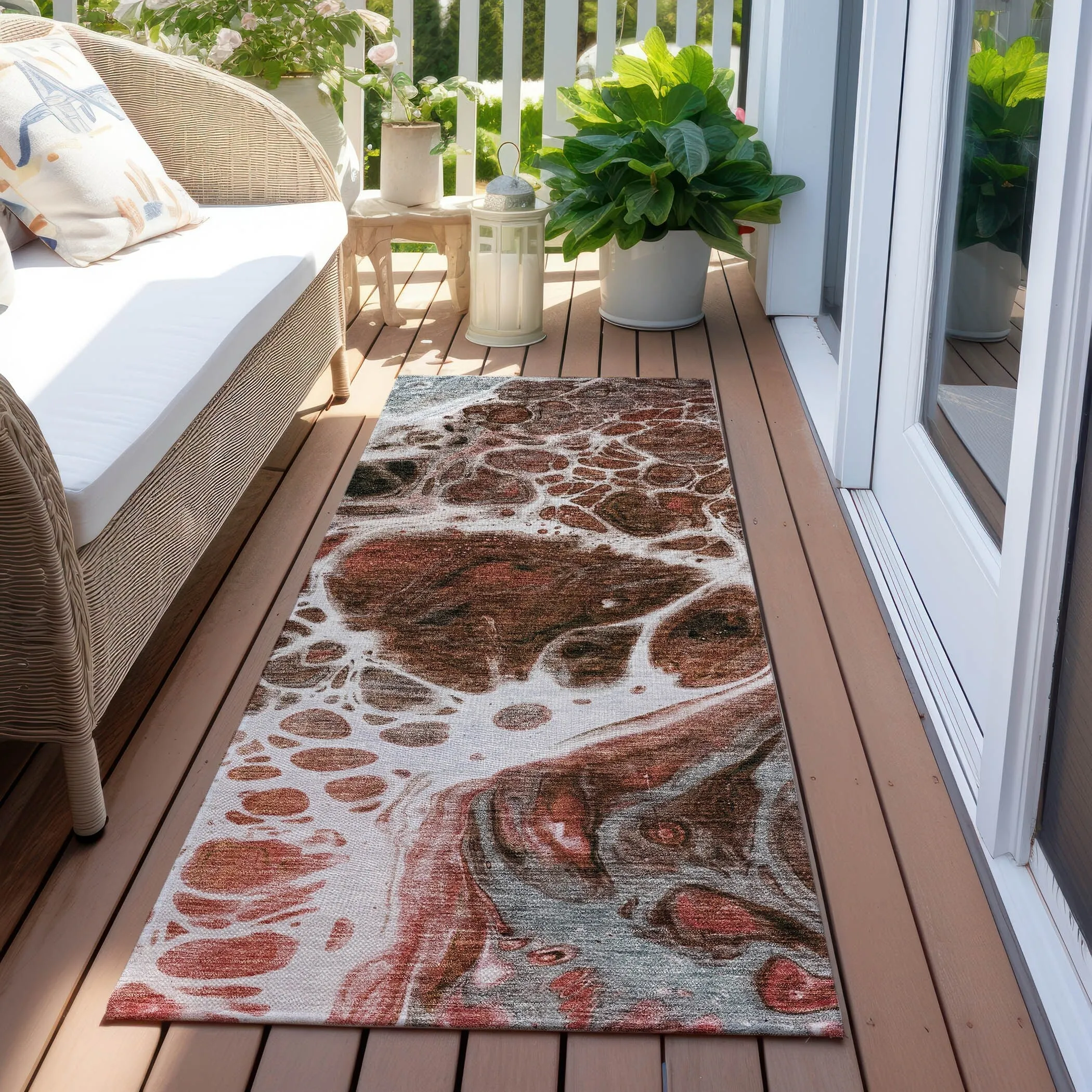 Machine Washable Indoor/ Outdoor Chantille Contemporary Rug