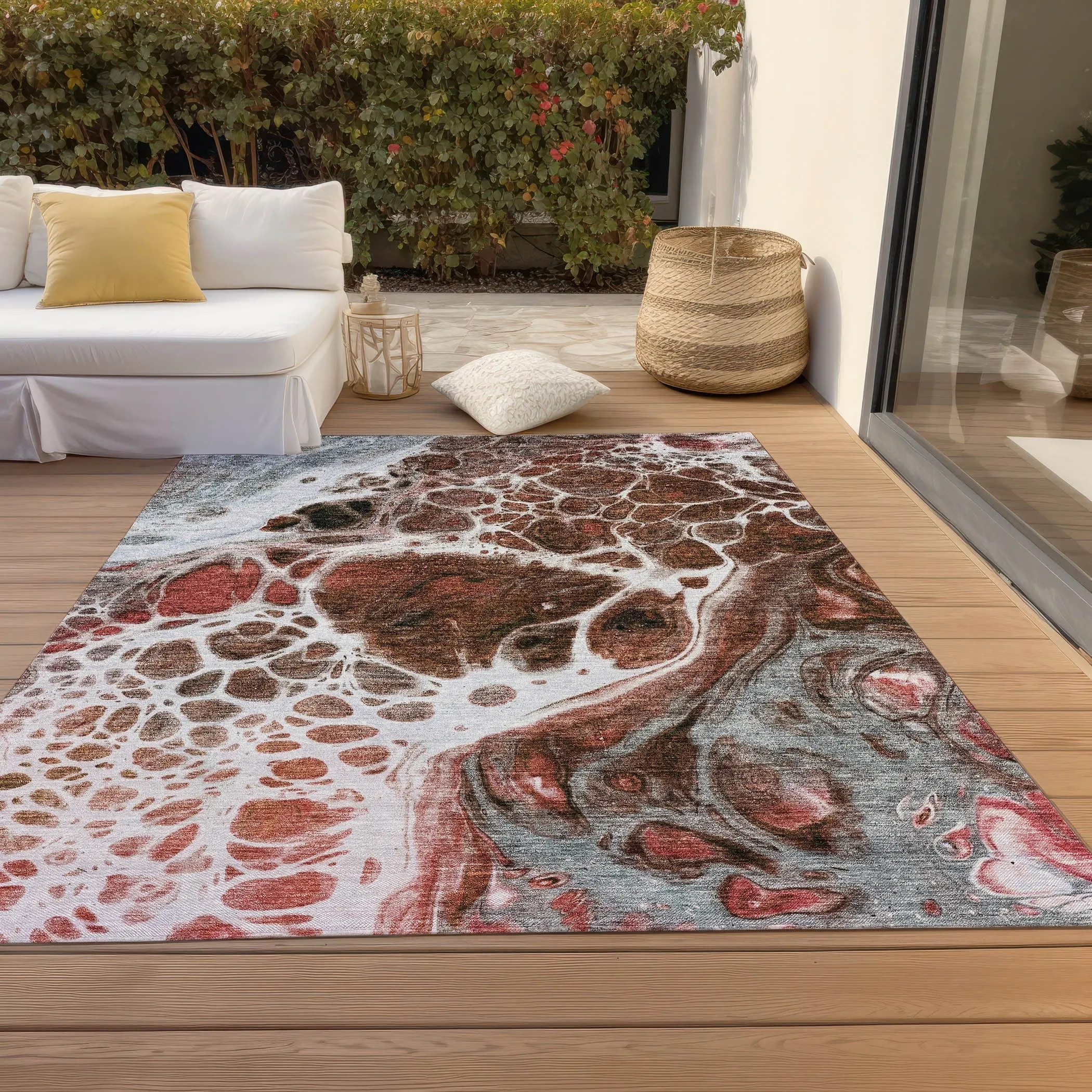 Machine Washable Indoor/ Outdoor Chantille Contemporary Rug
