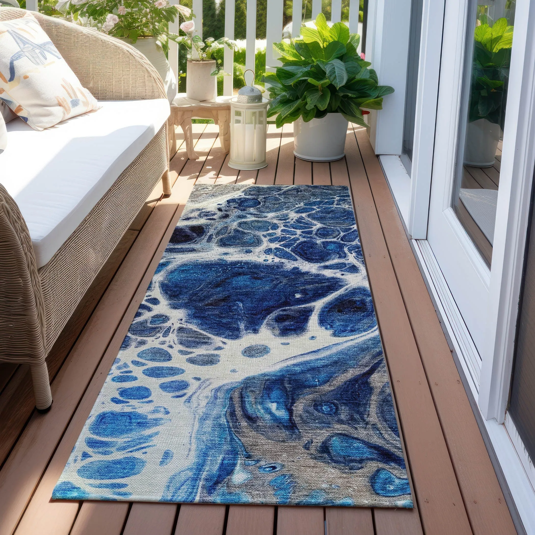 Machine Washable Indoor/ Outdoor Chantille Contemporary Rug