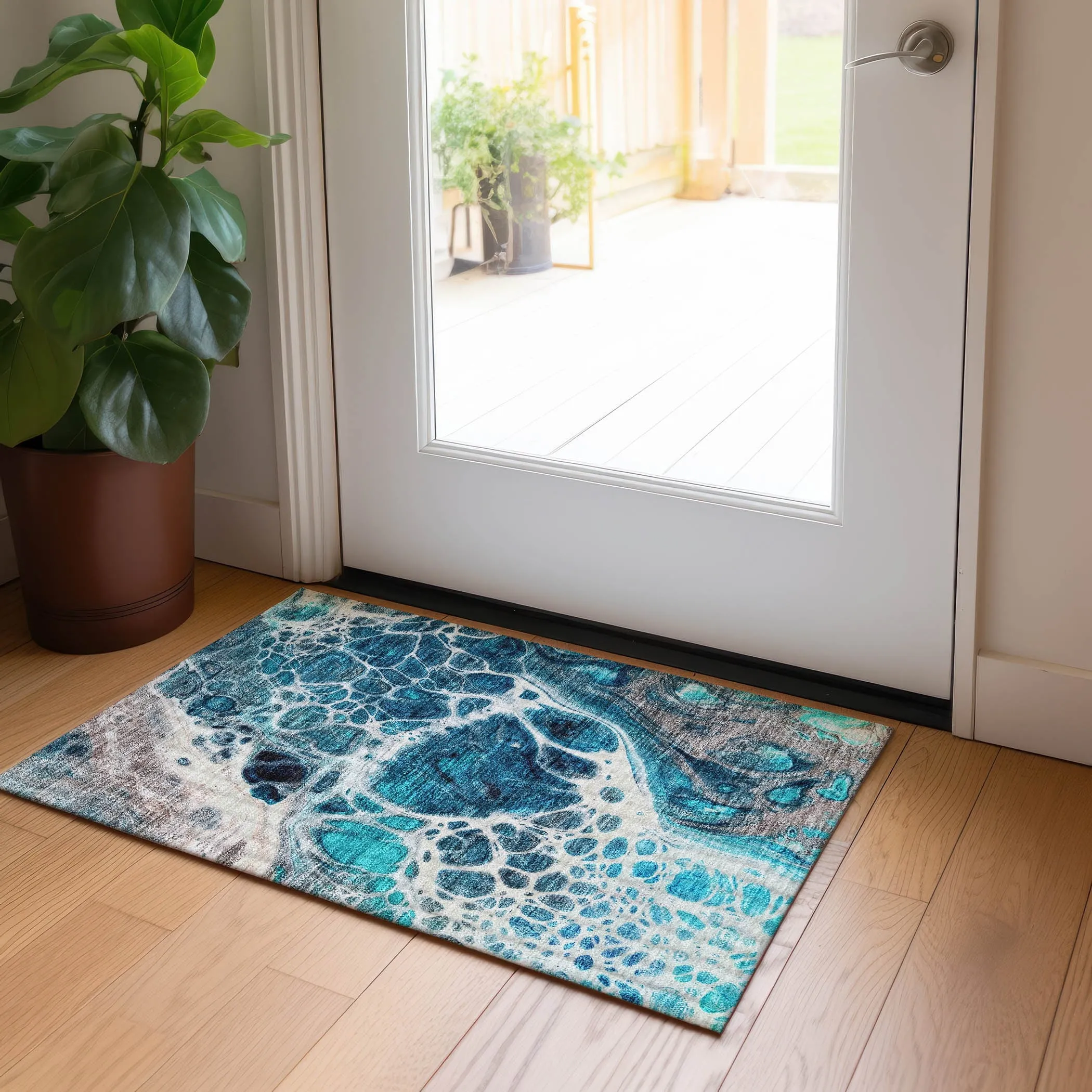 Machine Washable Indoor/ Outdoor Chantille Contemporary Rug