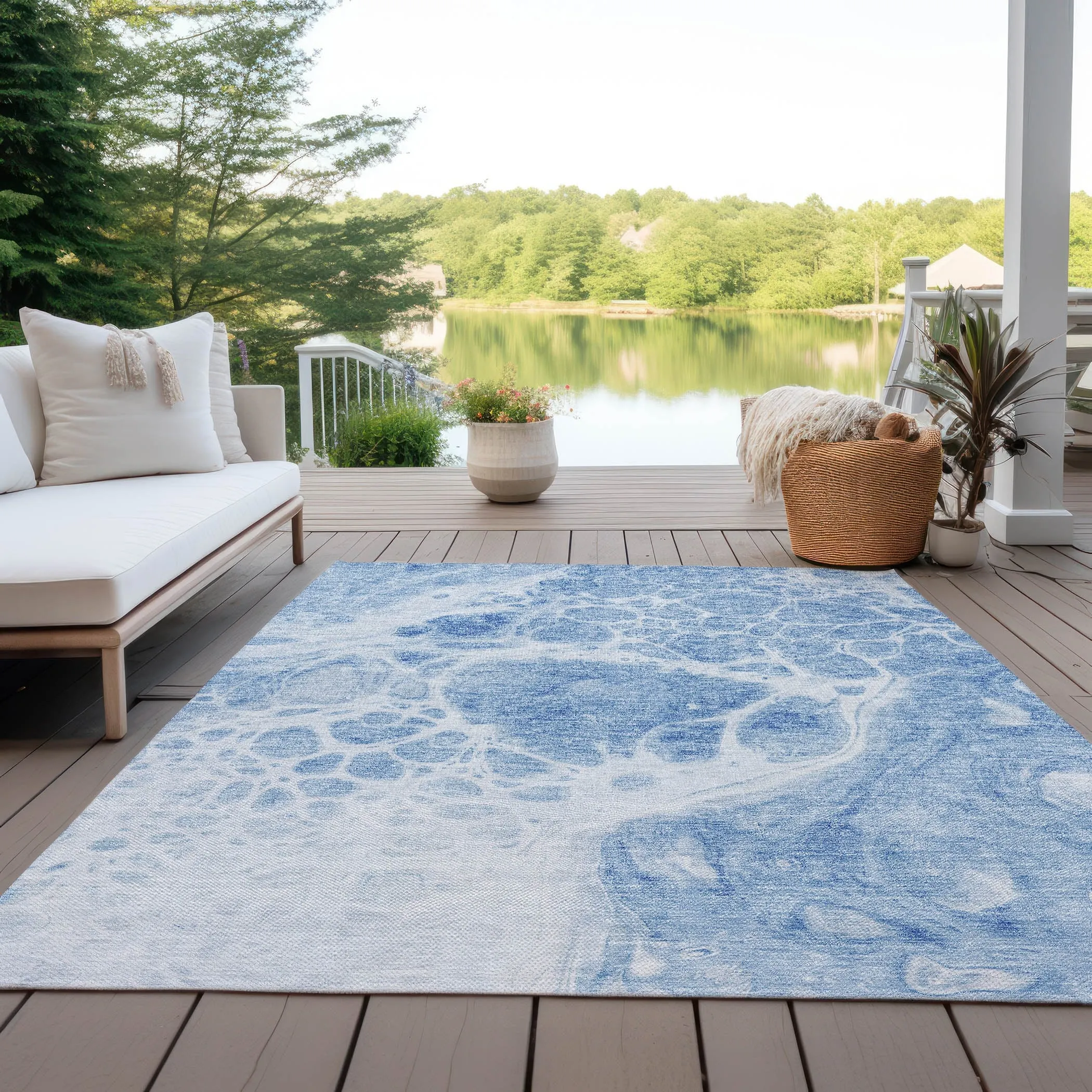 Machine Washable Indoor/ Outdoor Chantille Contemporary Rug