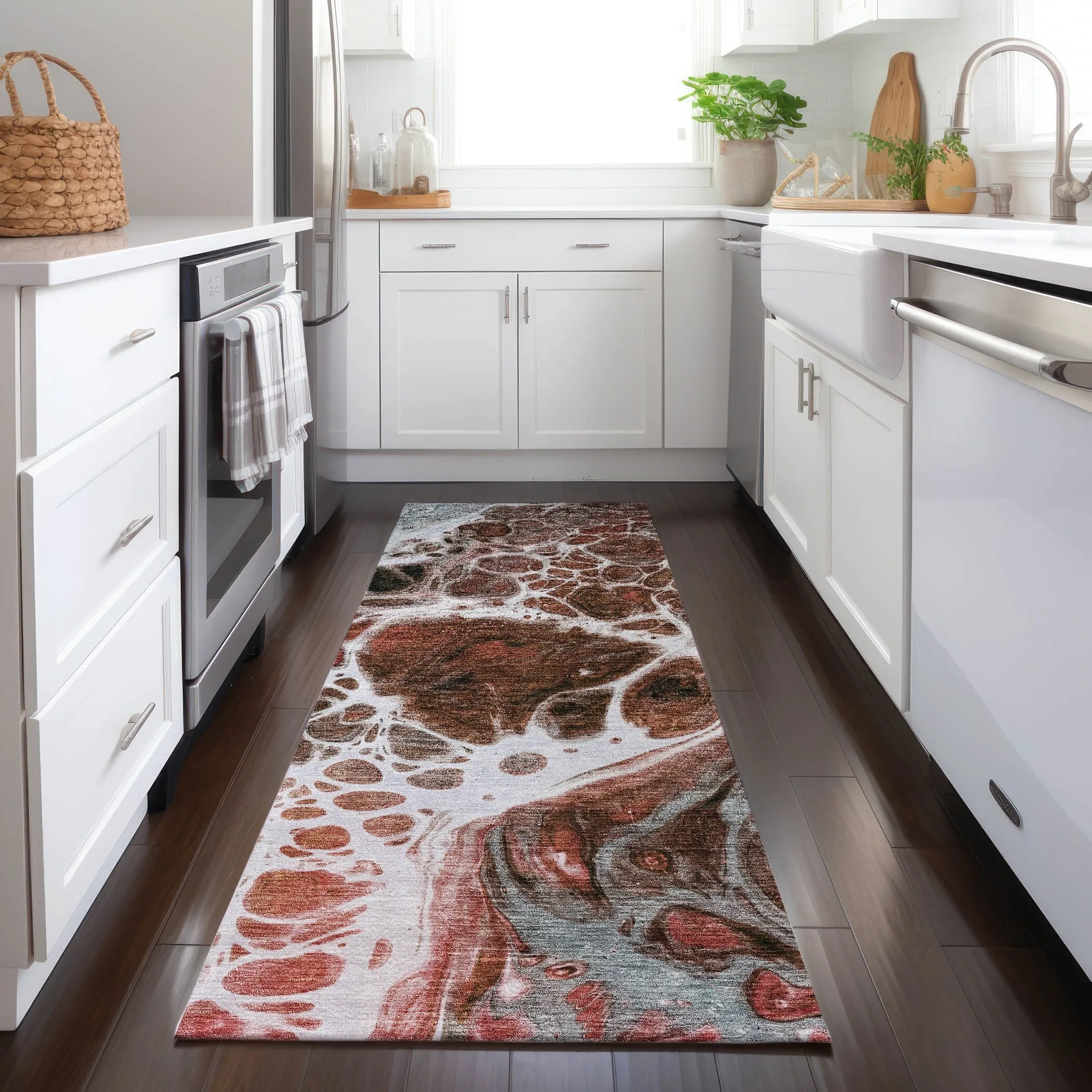 Machine Washable Indoor/ Outdoor Chantille Contemporary Rug