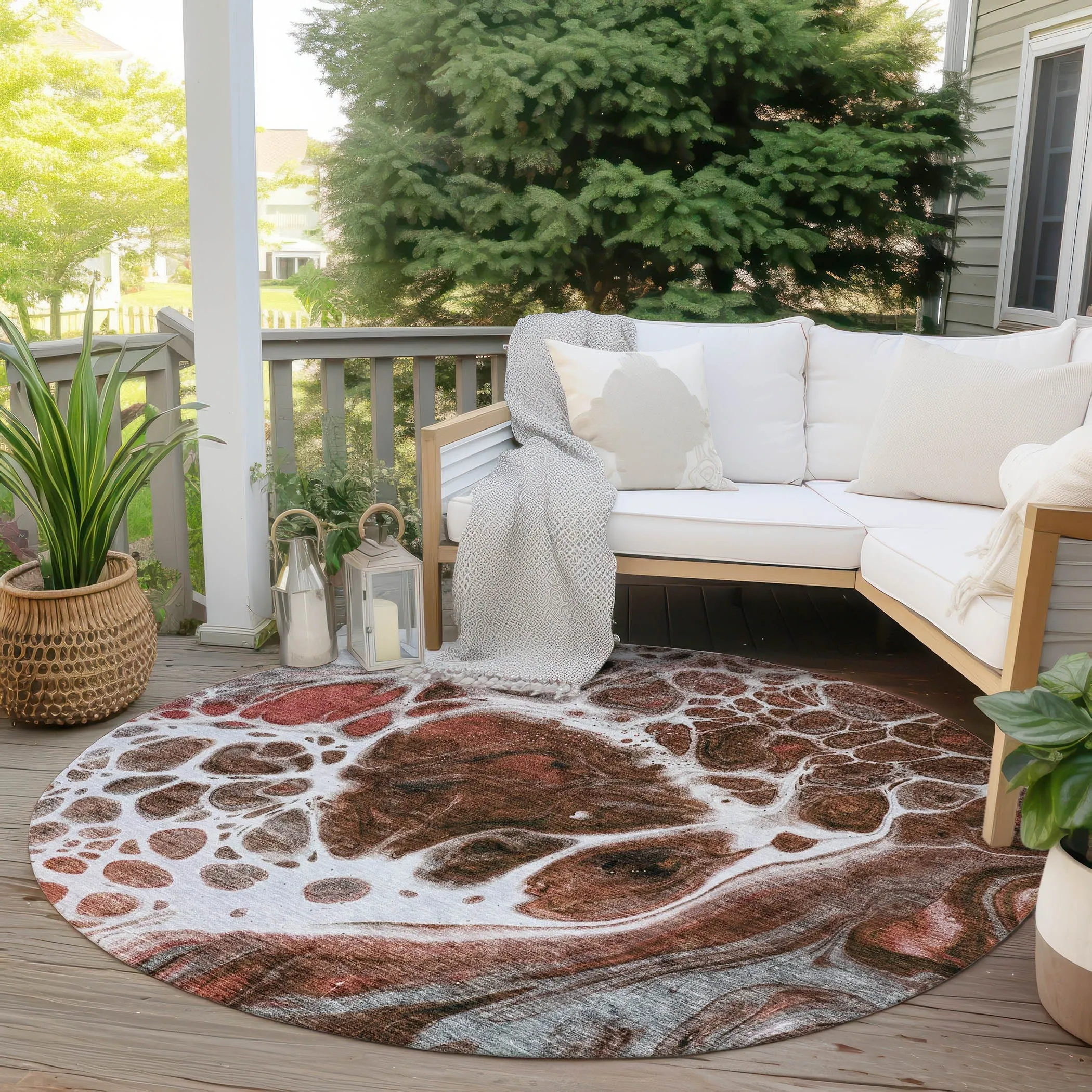 Machine Washable Indoor/ Outdoor Chantille Contemporary Rug