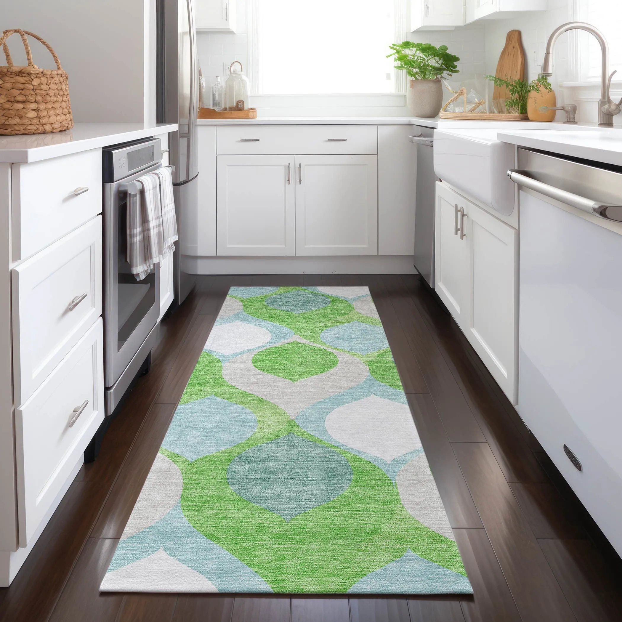 Machine Washable Indoor/ Outdoor Chantille Geo Contemporary Rug
