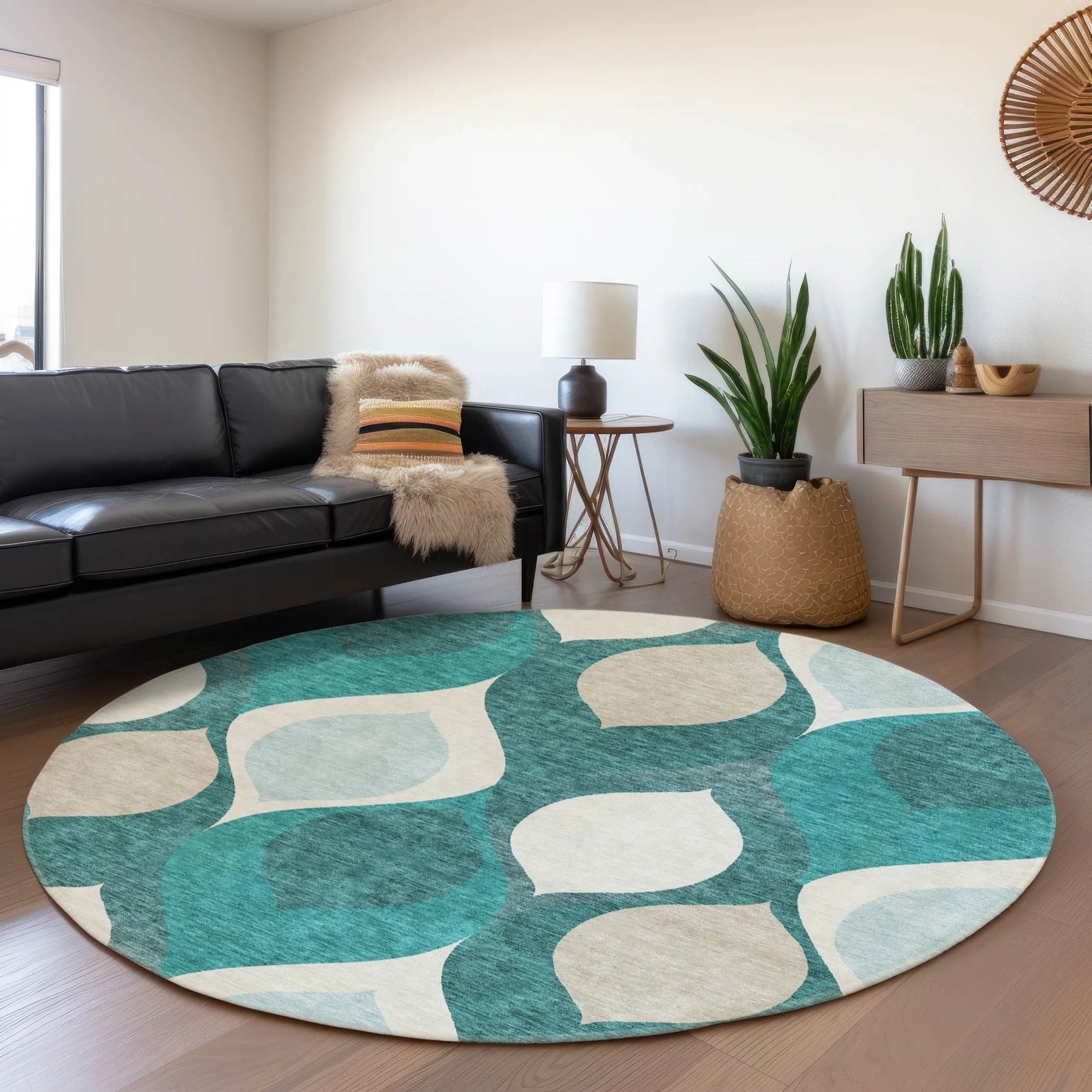 Machine Washable Indoor/ Outdoor Chantille Geo Contemporary Rug