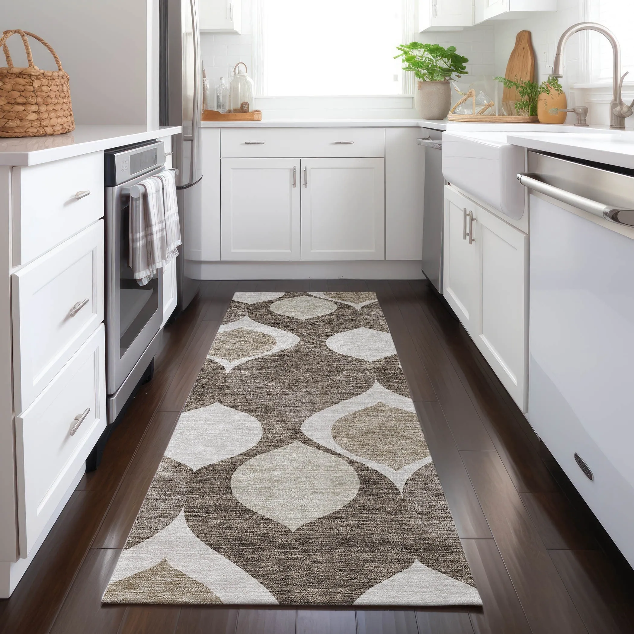 Machine Washable Indoor/ Outdoor Chantille Geo Contemporary Rug