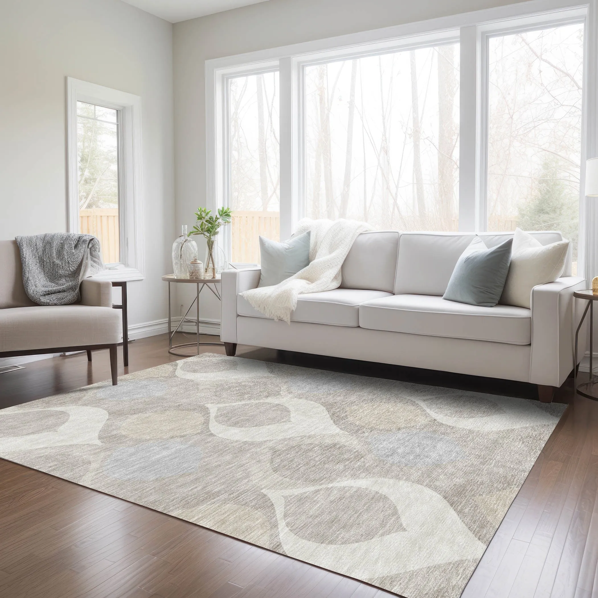 Machine Washable Indoor/ Outdoor Chantille Geo Contemporary Rug
