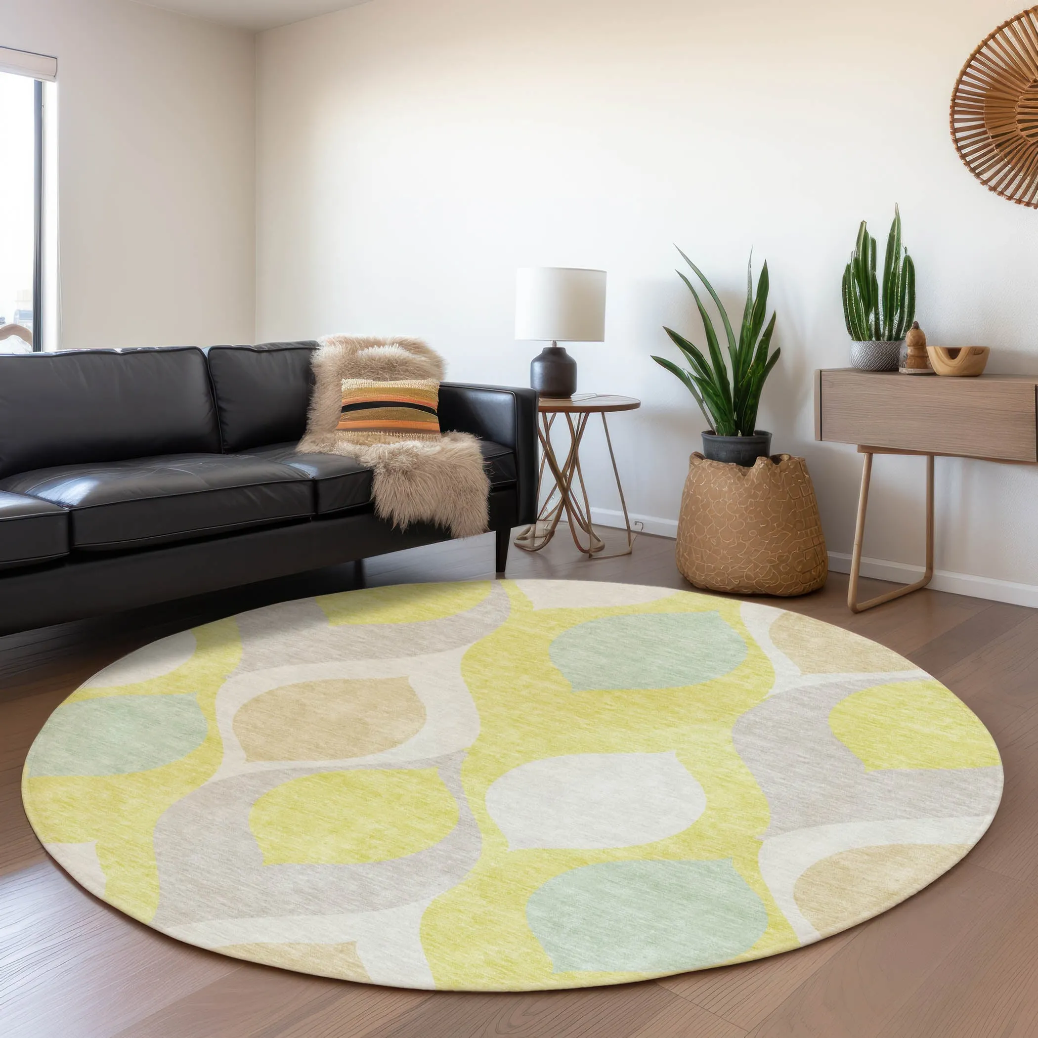Machine Washable Indoor/ Outdoor Chantille Geo Contemporary Rug