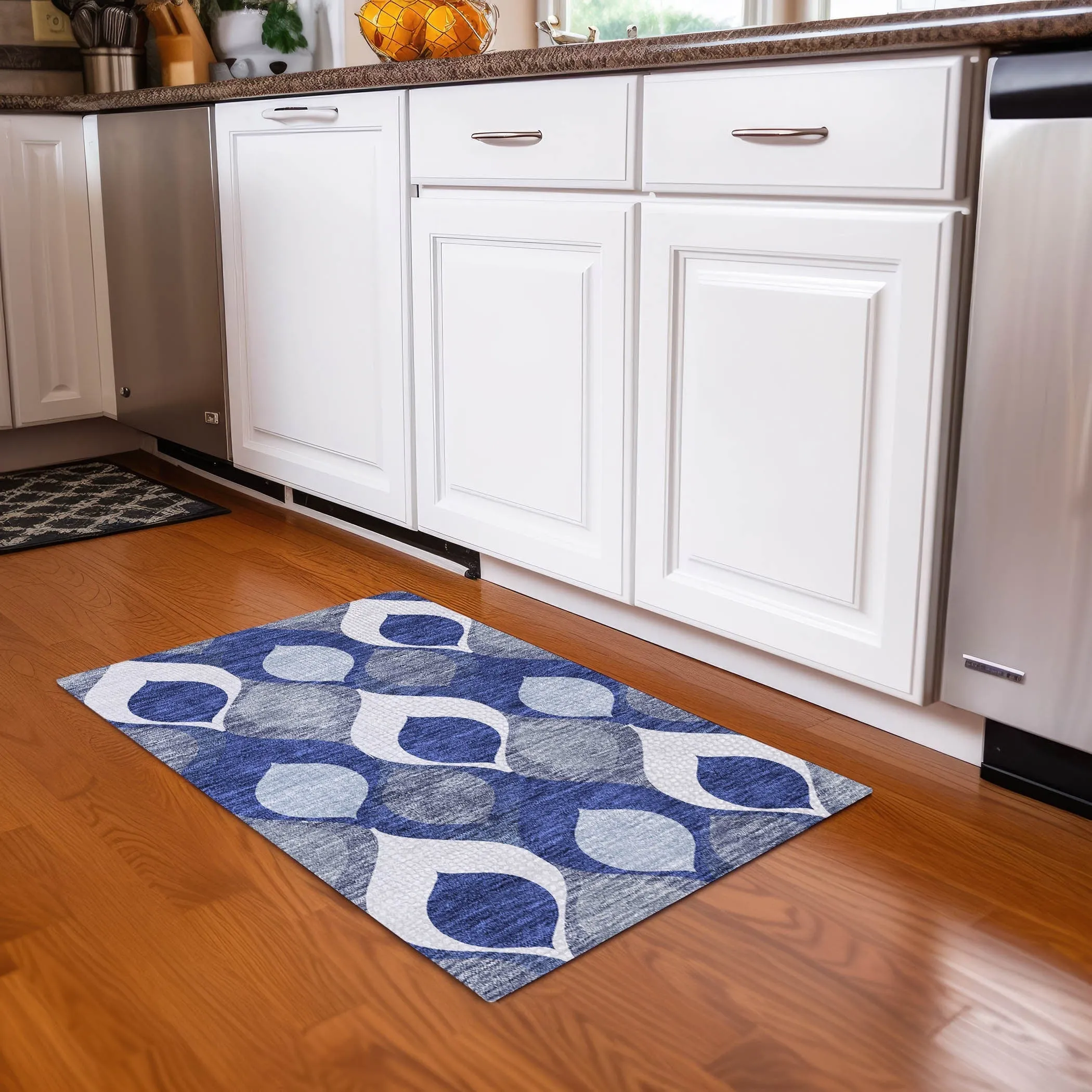 Machine Washable Indoor/ Outdoor Chantille Geo Contemporary Rug