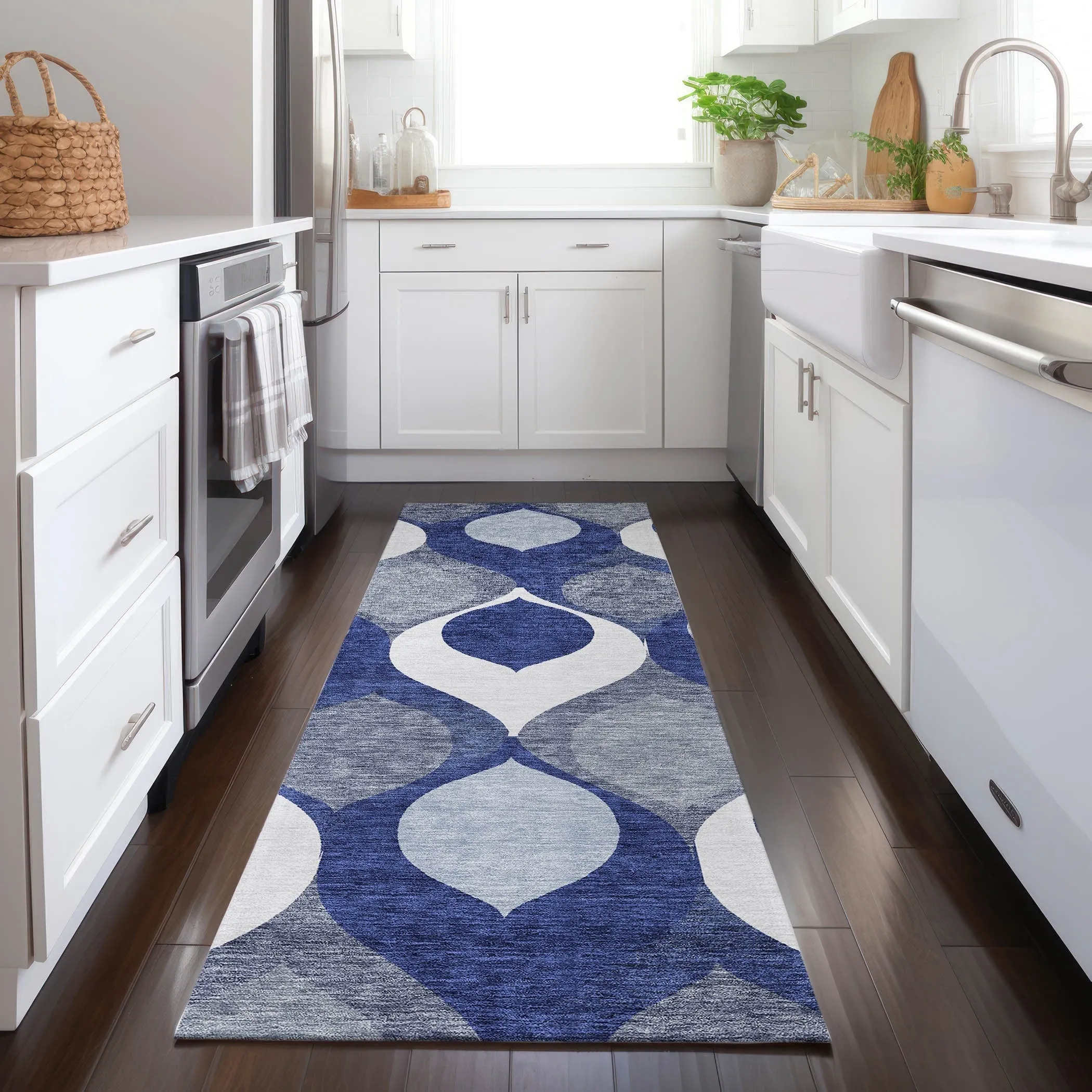 Machine Washable Indoor/ Outdoor Chantille Geo Contemporary Rug