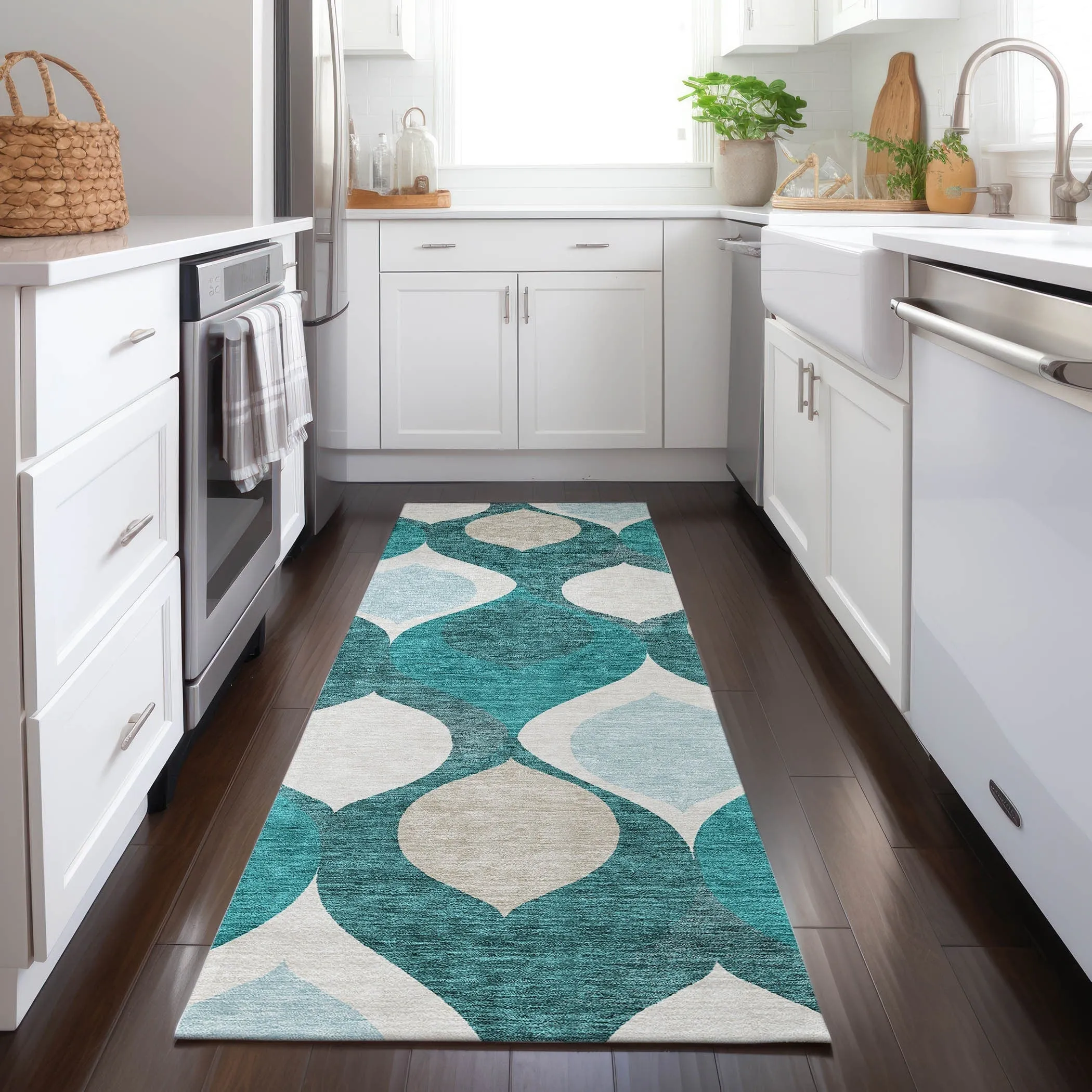Machine Washable Indoor/ Outdoor Chantille Geo Contemporary Rug