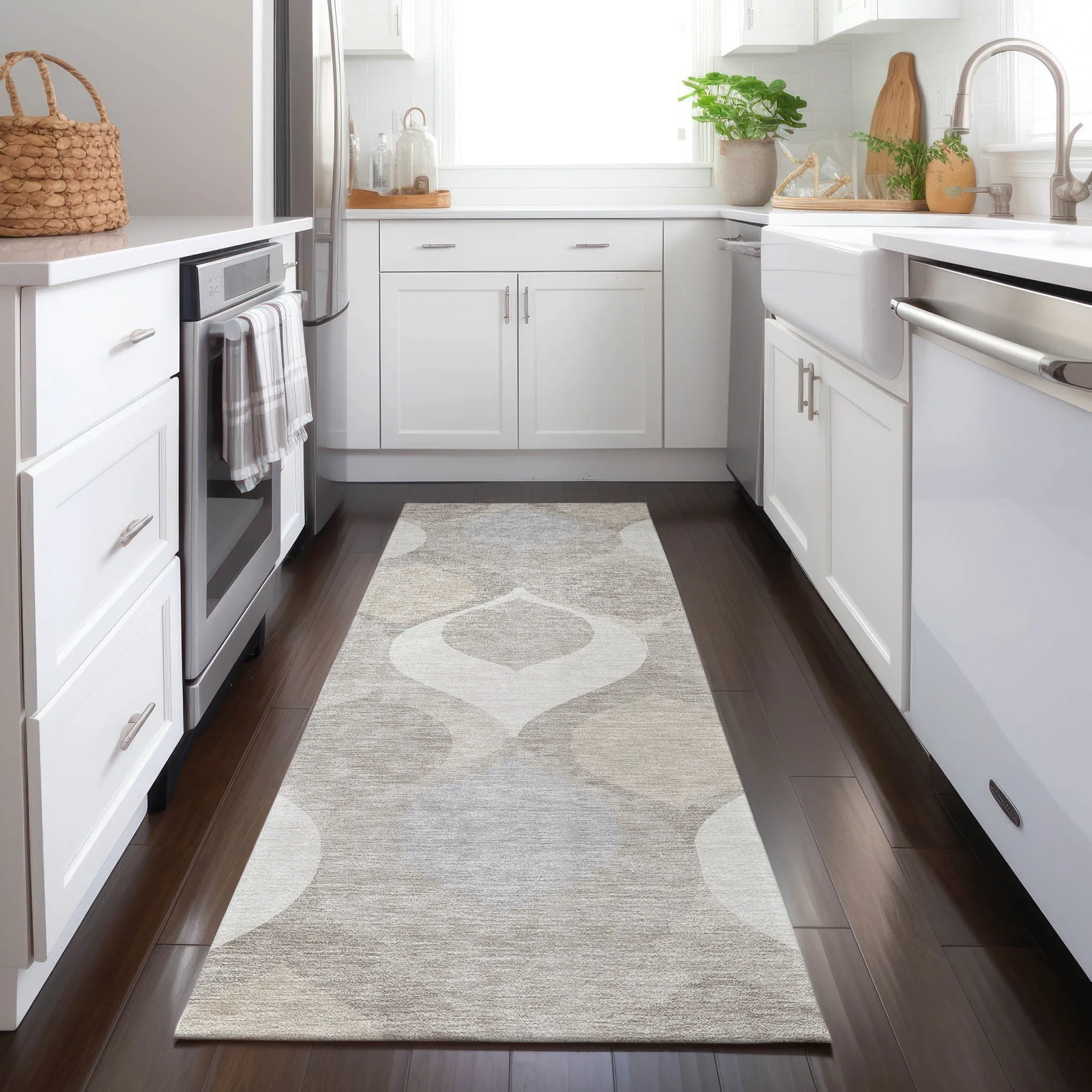 Machine Washable Indoor/ Outdoor Chantille Geo Contemporary Rug